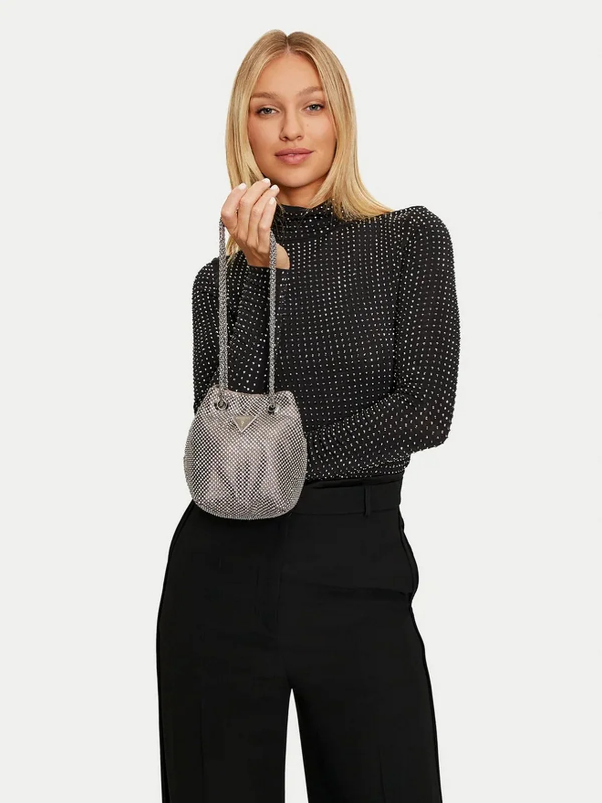 GUESS Borsa Donna Twiller Mini Satchel HWRY93 50750 SIL Argento - Image 5