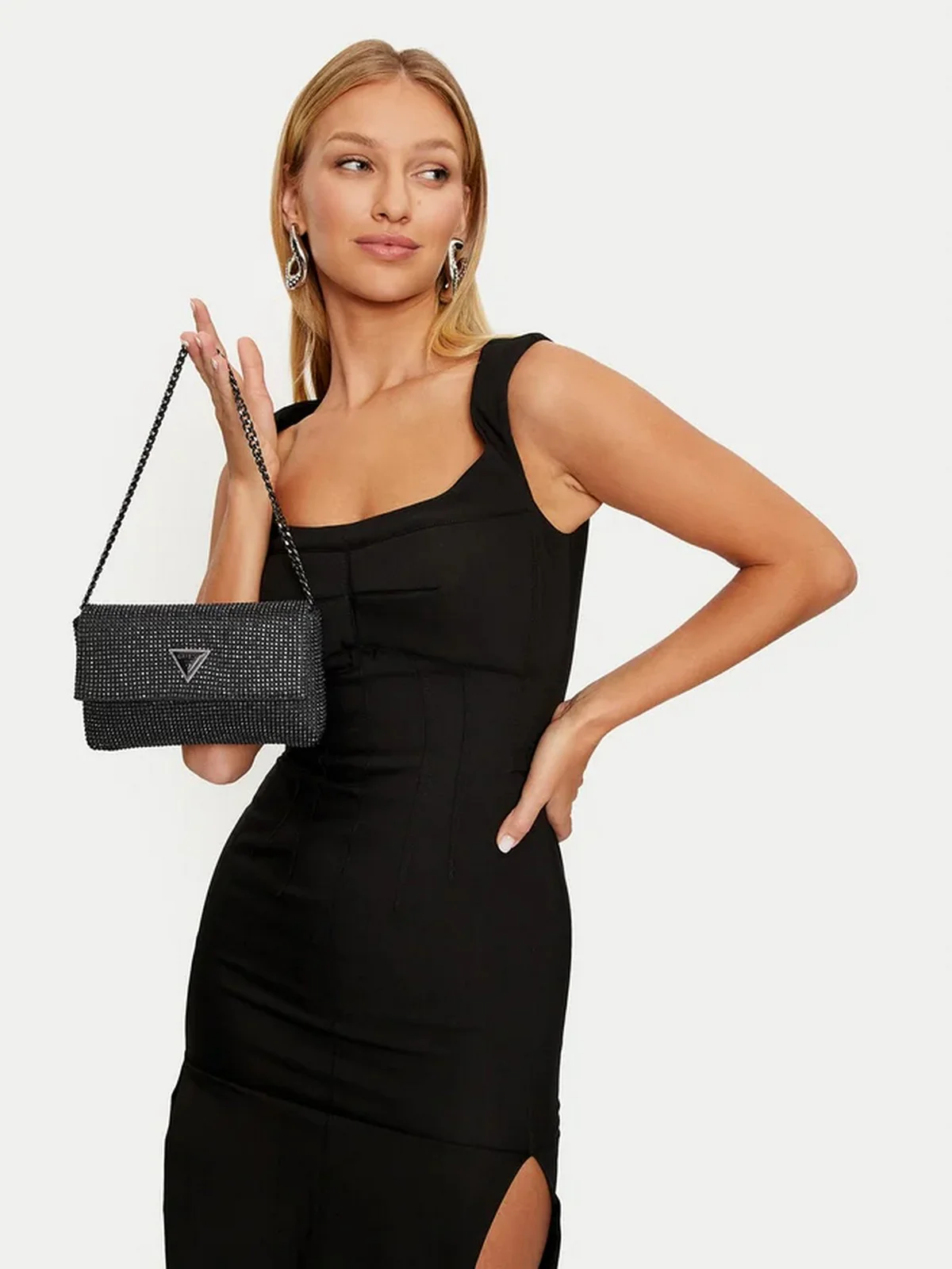 GUESS Borsa Donna Zalina Flap Clutch HWRB93 50700 BLA Nero - Image 5