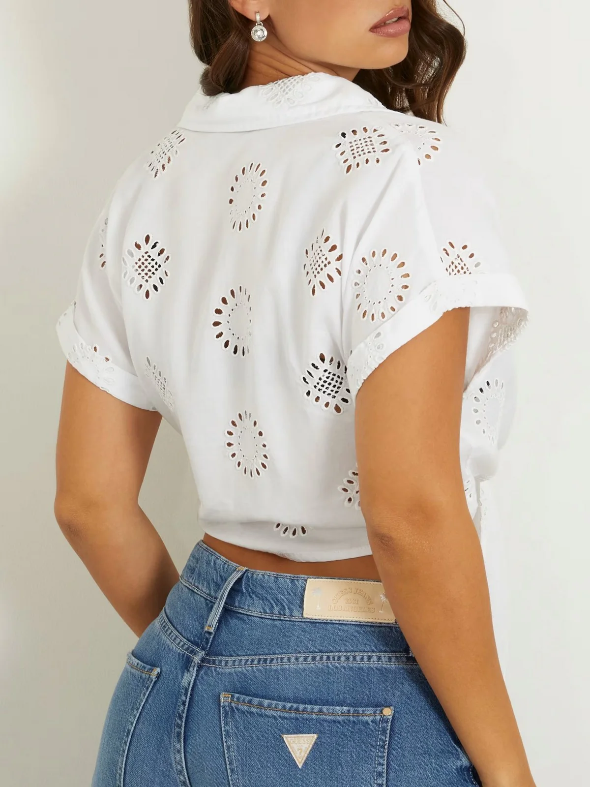 GUESS Camicia Donna Brigitte Shirt W4GH34 WG822 F0E1 Bianco - Image 6