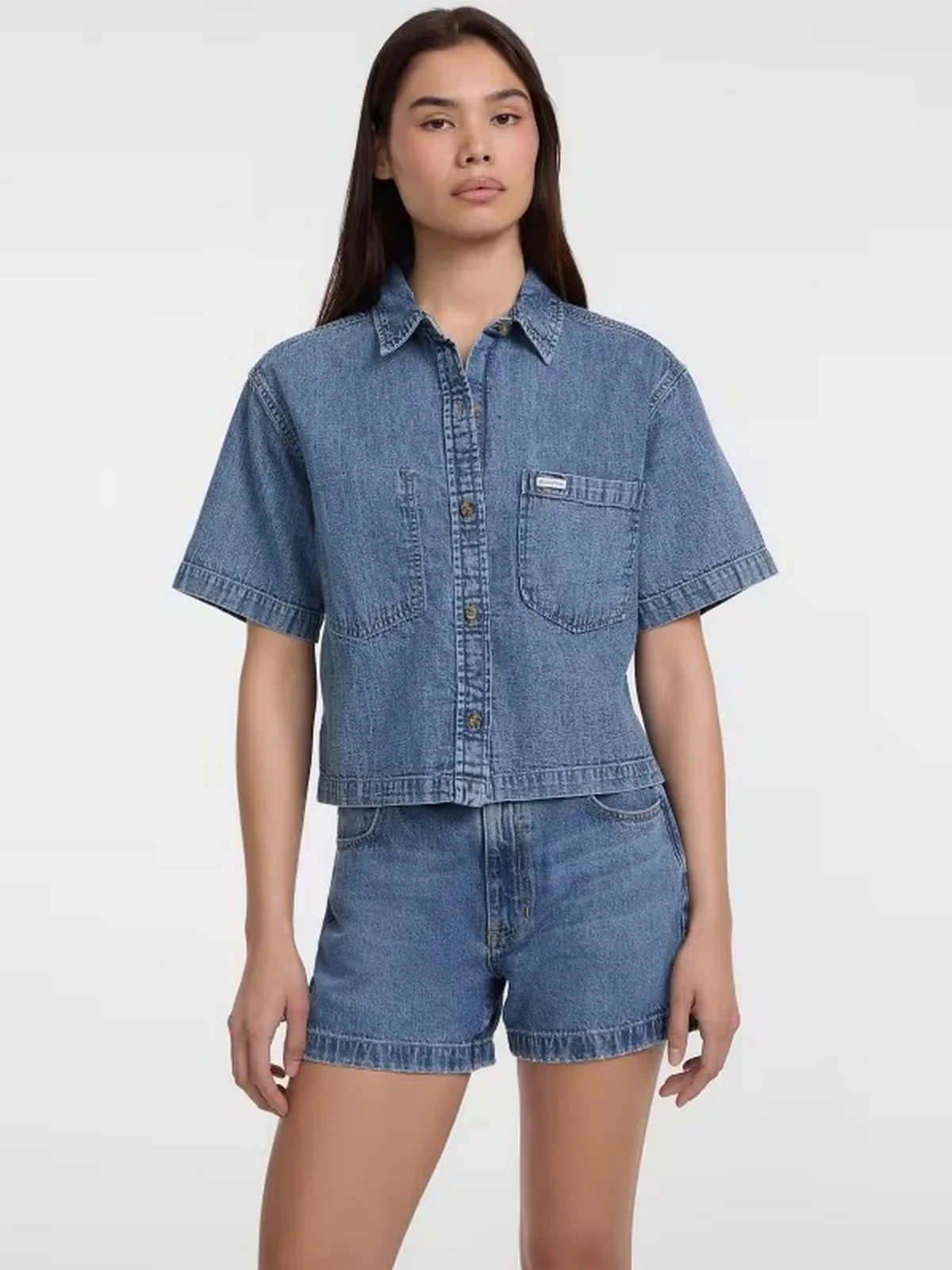 GUESS Camicia Donna GJ BOXY SS SHIRT W5GH0F D5M81 GJMW Blu - Image 2
