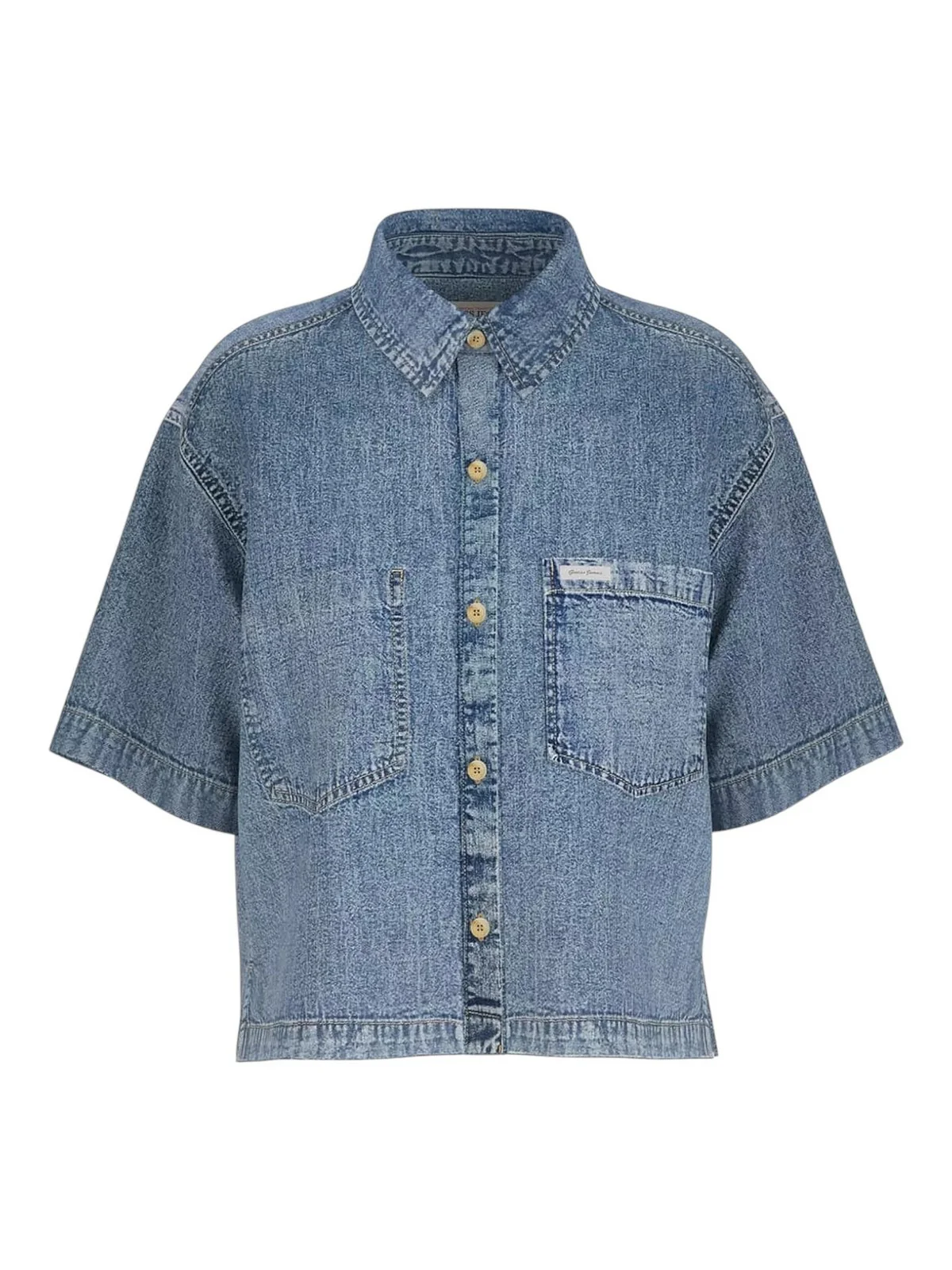 GUESS Camicia Donna GJ BOXY SS SHIRT W5GH0F D5M81 GJMW Blu - Image 6