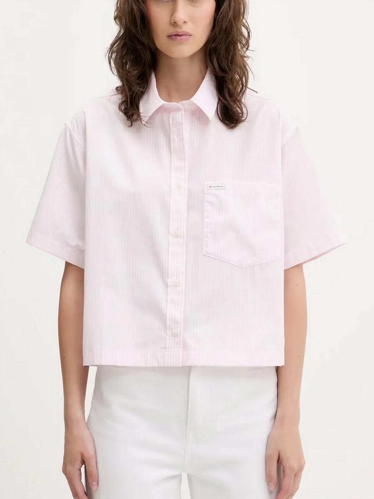 GUESS Camicia Donna GJ SS CAMP COLLAR BOXY SHIRT W5GH98 WH7Q1 A61G BLUSH COTTON MULTI - Image 2