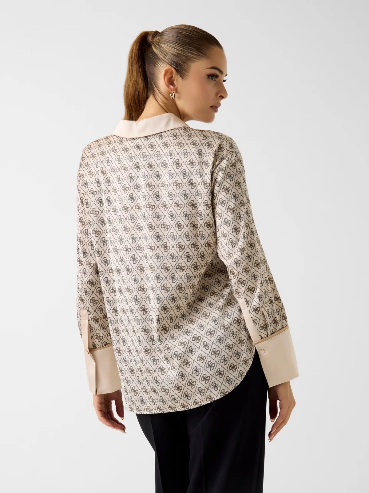 GUESS Camicia Donna LS ALEXANDRA SHIRT W4YH47 WF1T2 P1WE 4G ALL OVER LOGO LOV - Image 3
