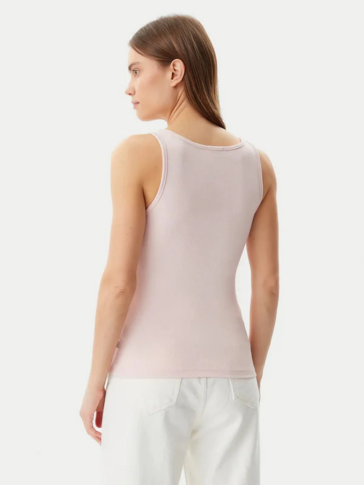 GUESS Canotta Donna GJ TANK TOP SLIM RIB EMBRO W5GP26 KA0H1 G6R4 BLUSH COTTON - Image 3