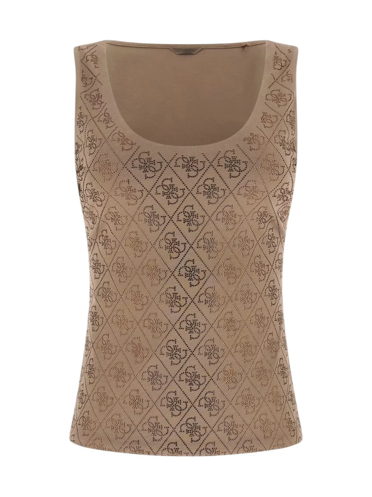 GUESS Canotta Donna SL 4G ALLOVER TANK TOP W6GP10 K2932 G1EC WALNUT SHELL