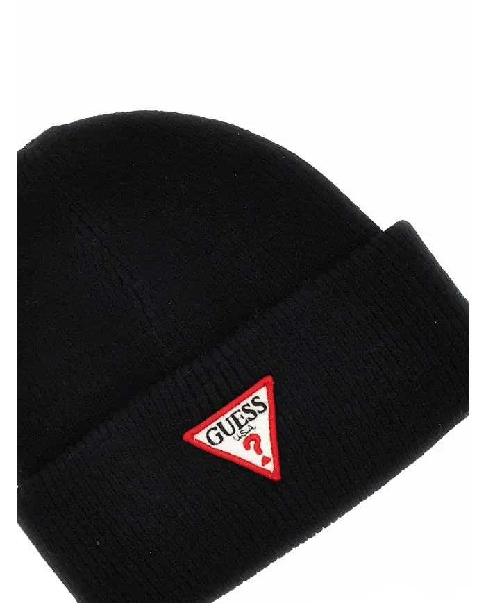 GUESS Cappello Donna BEANIE PATCH TRIANGOLO AW5234 VIS01 BLA Nero - Image 3