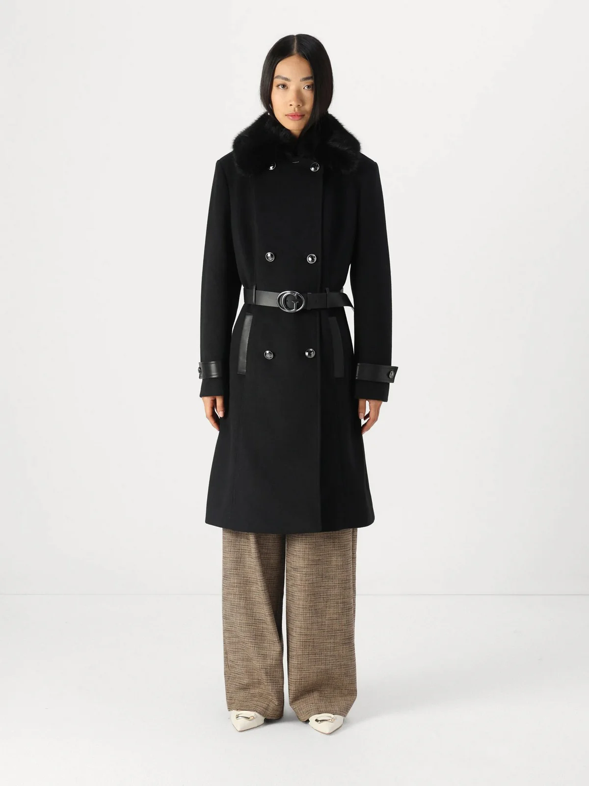 GUESS Cappotto Donna AMELIA DOUBLE BREAST BELT COAT W4BL46 WGKI2 JBLK Nero - Image 2