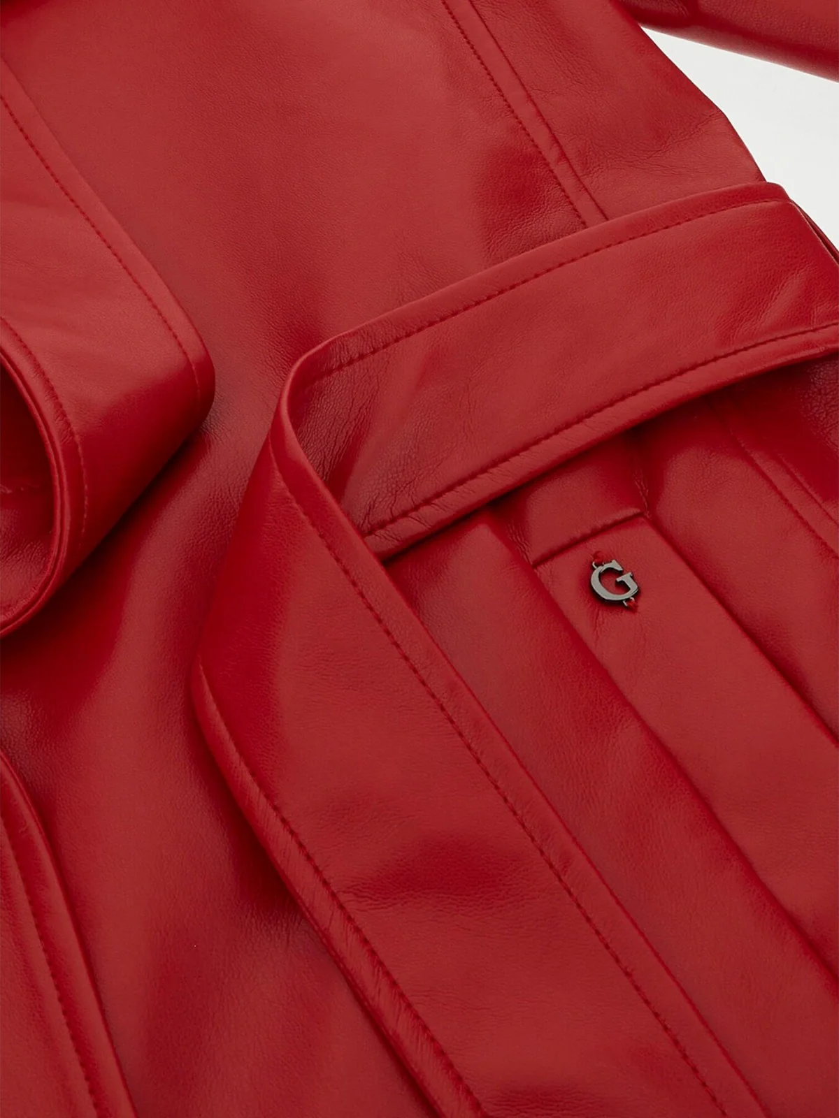GUESS Cappotto Donna GEA PU LEATHER COAT W3BL64 WF8P0 F5E8 Rosso - Image 3
