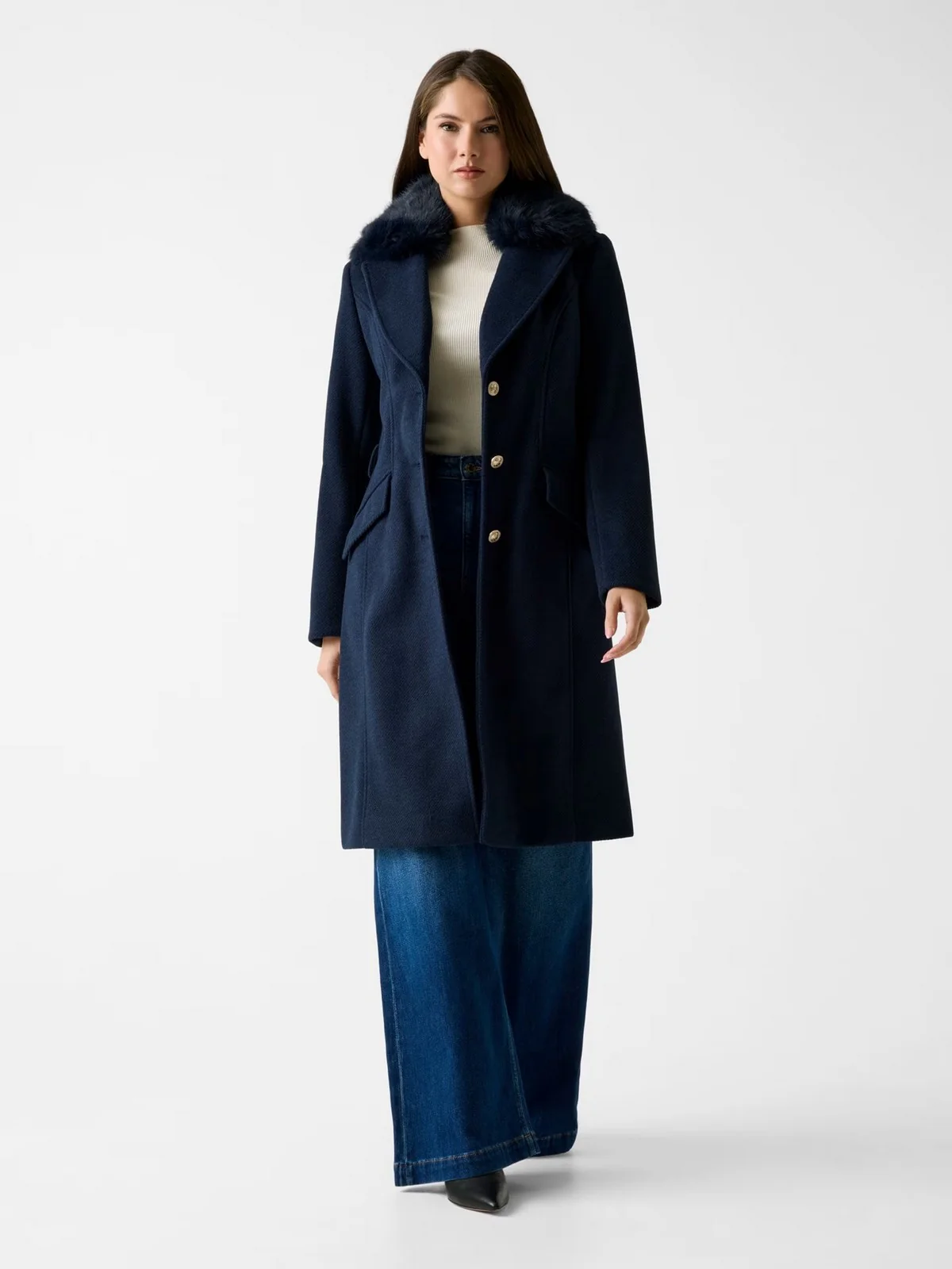 GUESS Cappotto Donna NEW PATRICE BELTED COAT W5BL25 W2672 G77G SUITING BLUE - Image 3