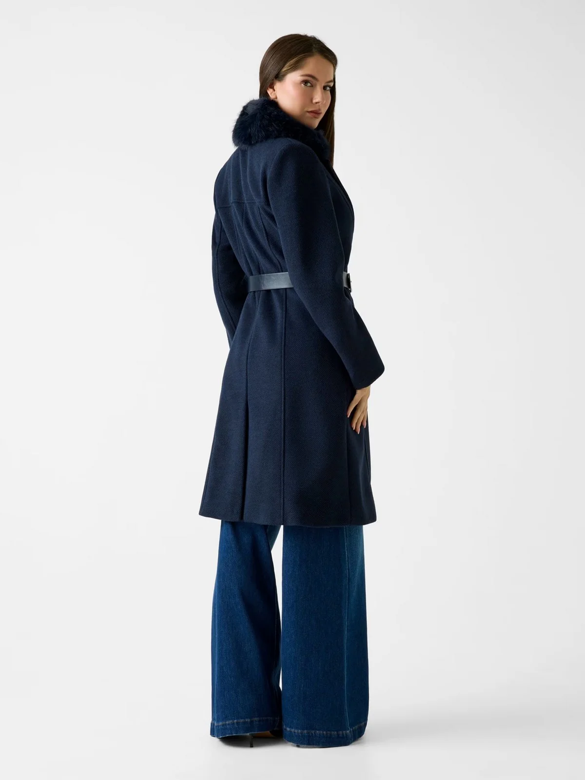 GUESS Cappotto Donna NEW PATRICE BELTED COAT W5BL25 W2672 G77G SUITING BLUE - Image 5