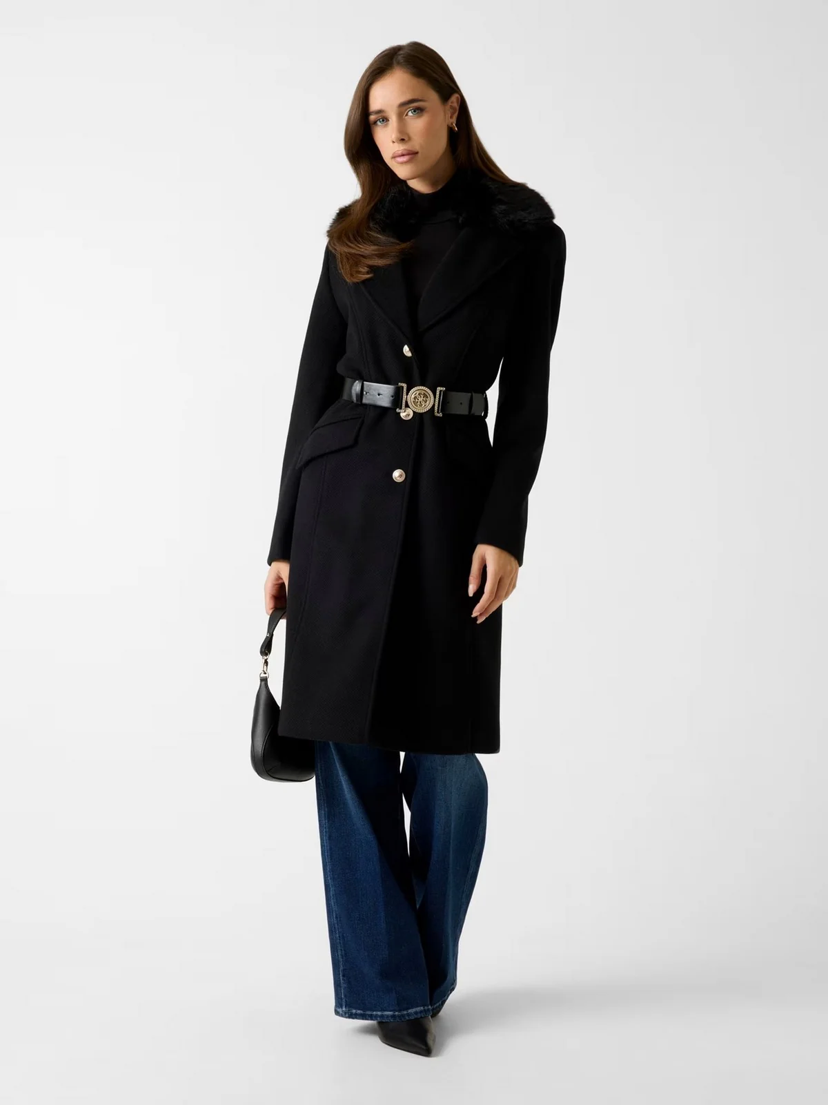 GUESS Cappotto Donna NEW PATRICE BELTED COAT W5BL25 W2672 JBLK Jet Black A996 - Image 2