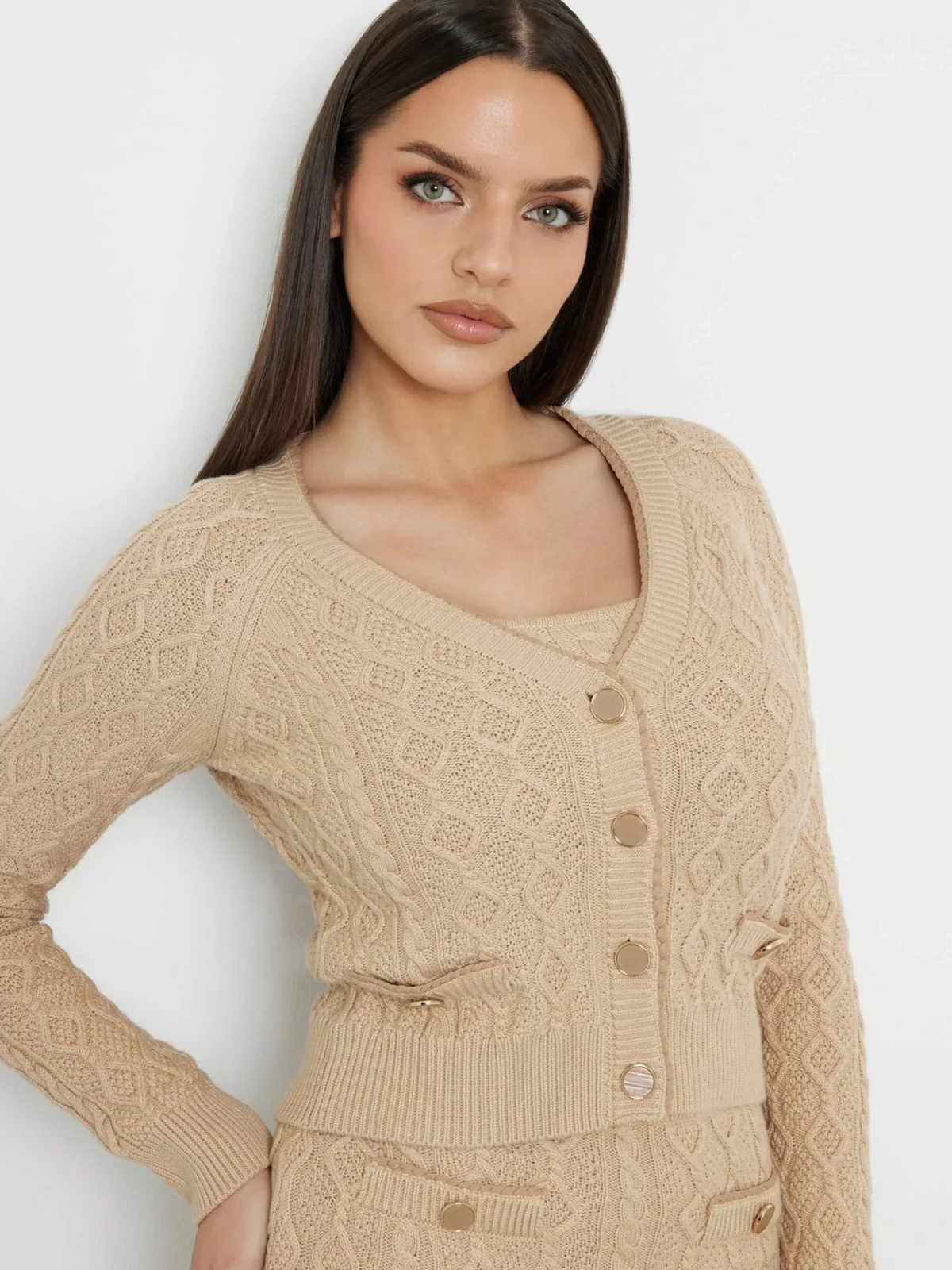 GUESS Cardigan Donna ISABELLE LS VN CARDI SWTR W4YR22 Z37L1 G1L7 Marrone - Image 4