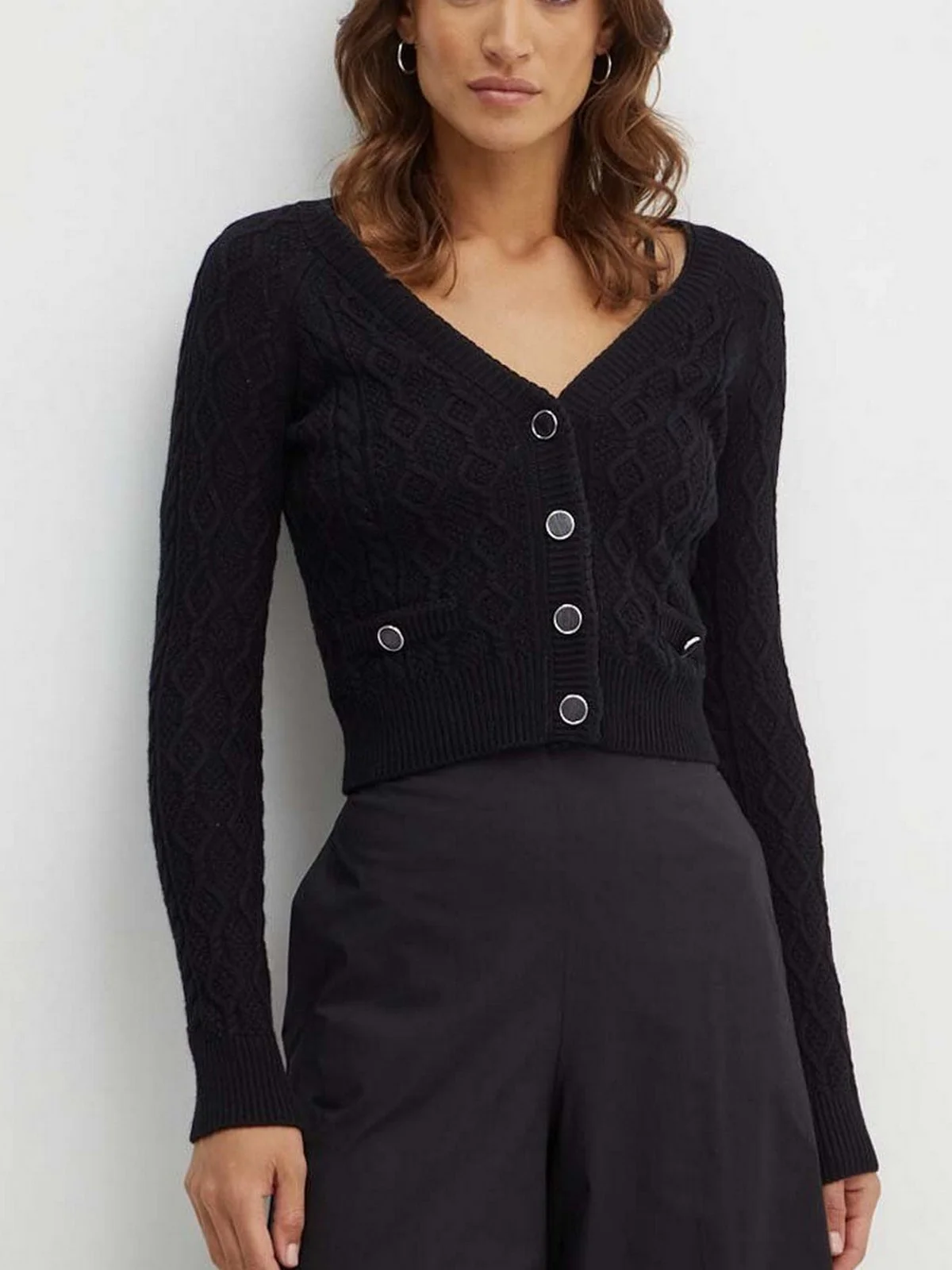 GUESS Cardigan Donna ISABELLE LS VN CARDI SWTR W4YR22 Z37L1 JBLK Nero - Image 2