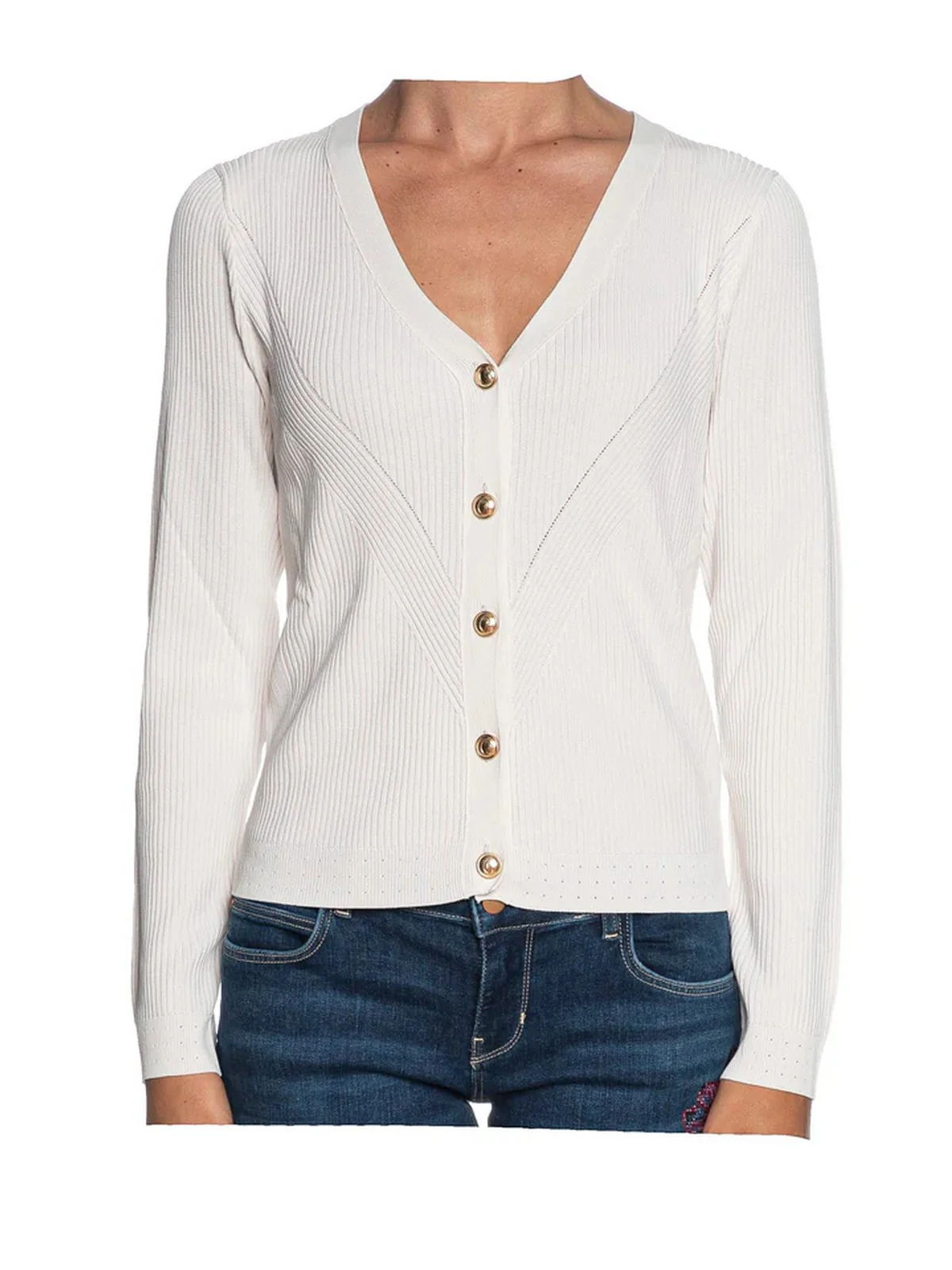 GUESS Cardigan Donna KAILEY LS CARDI SWTR W4GR41 Z2U00 G9L9 Beige - Image 2