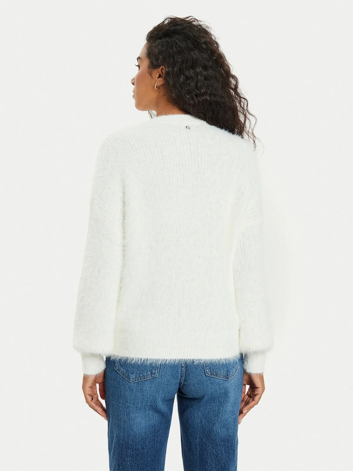 GUESS Cardigan Donna KEYLA LS VN CARDI SWTR W4BR27 Z3BH0 G012 Bianco - Image 3