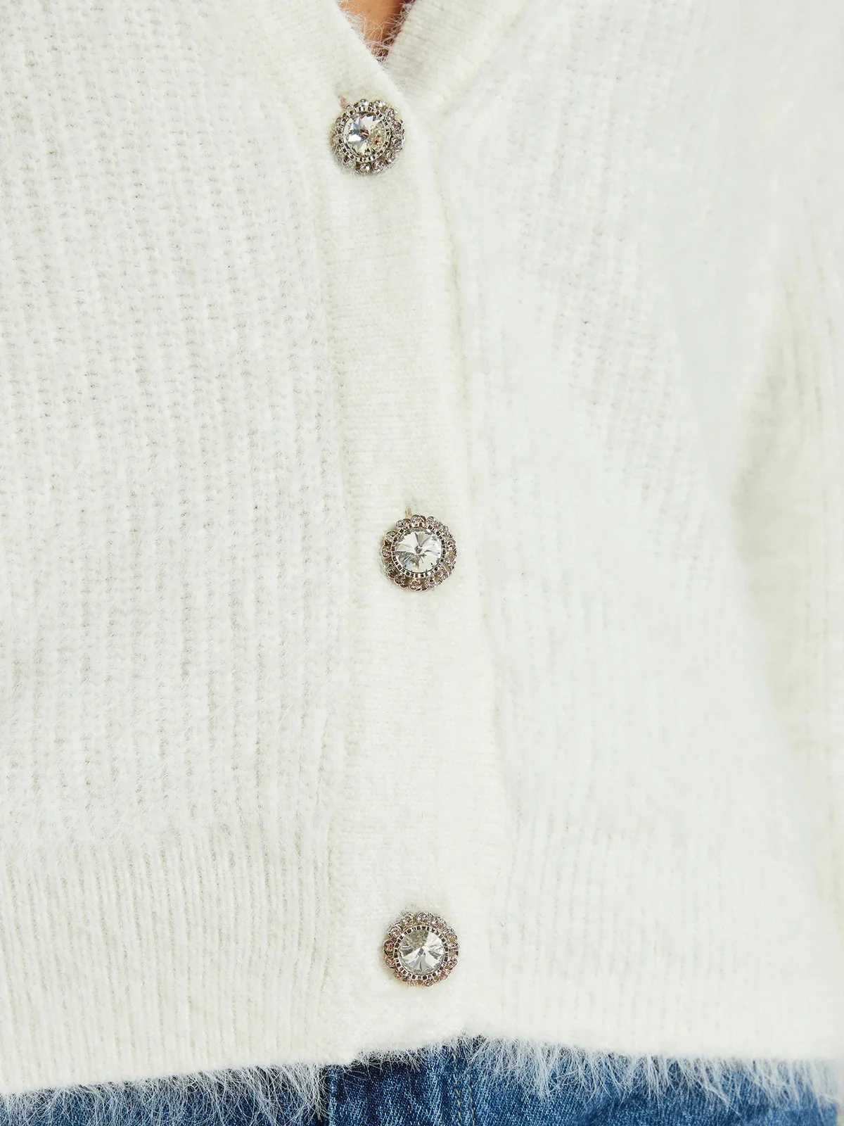 GUESS Cardigan Donna KEYLA LS VN CARDI SWTR W4BR27 Z3BH0 G012 Bianco - Image 4