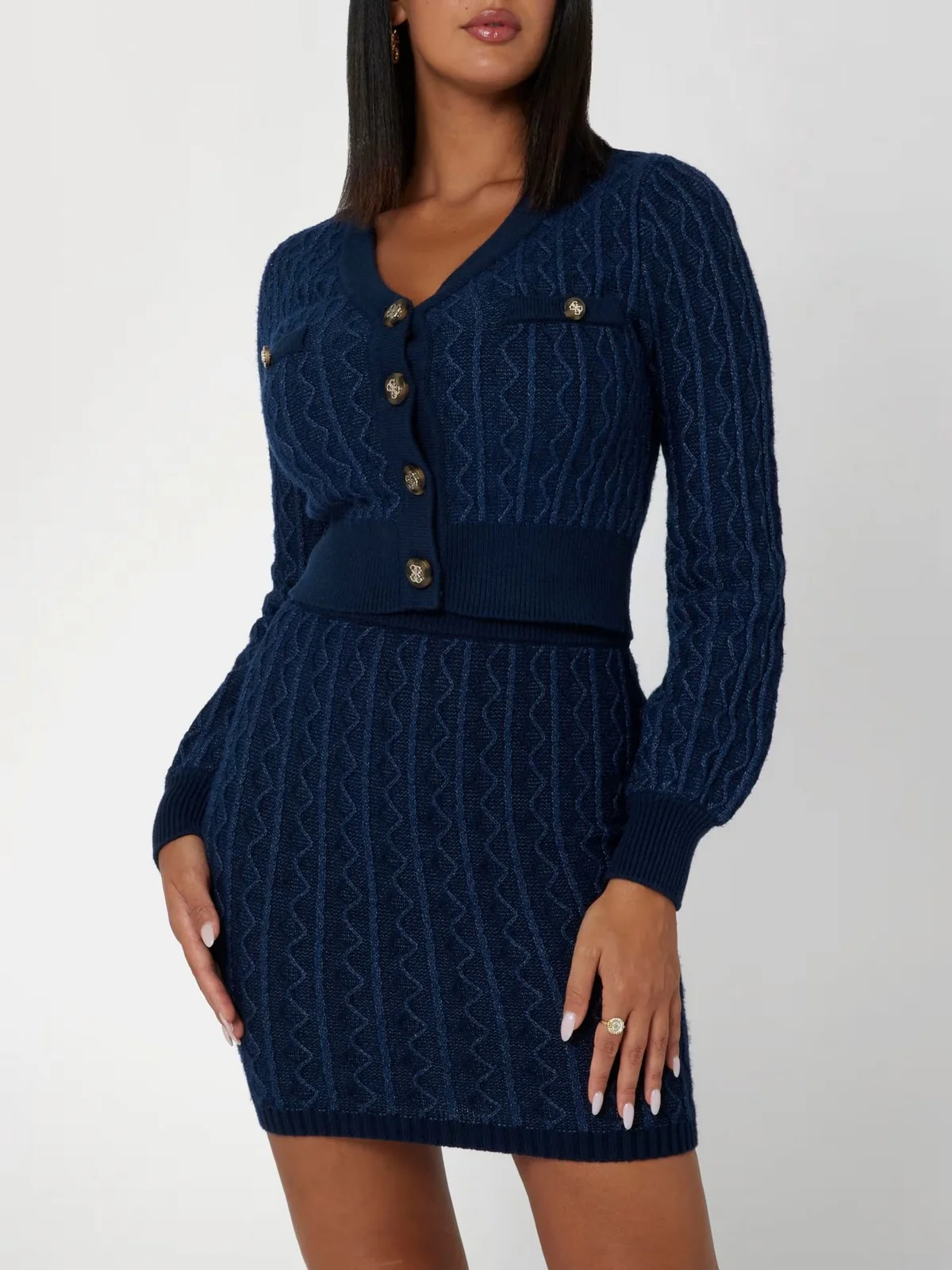 GUESS Cardigan Donna TIFFANY LS VN CARDI SWTR W4BR0F Z3K40 FB84 Blu - Image 4