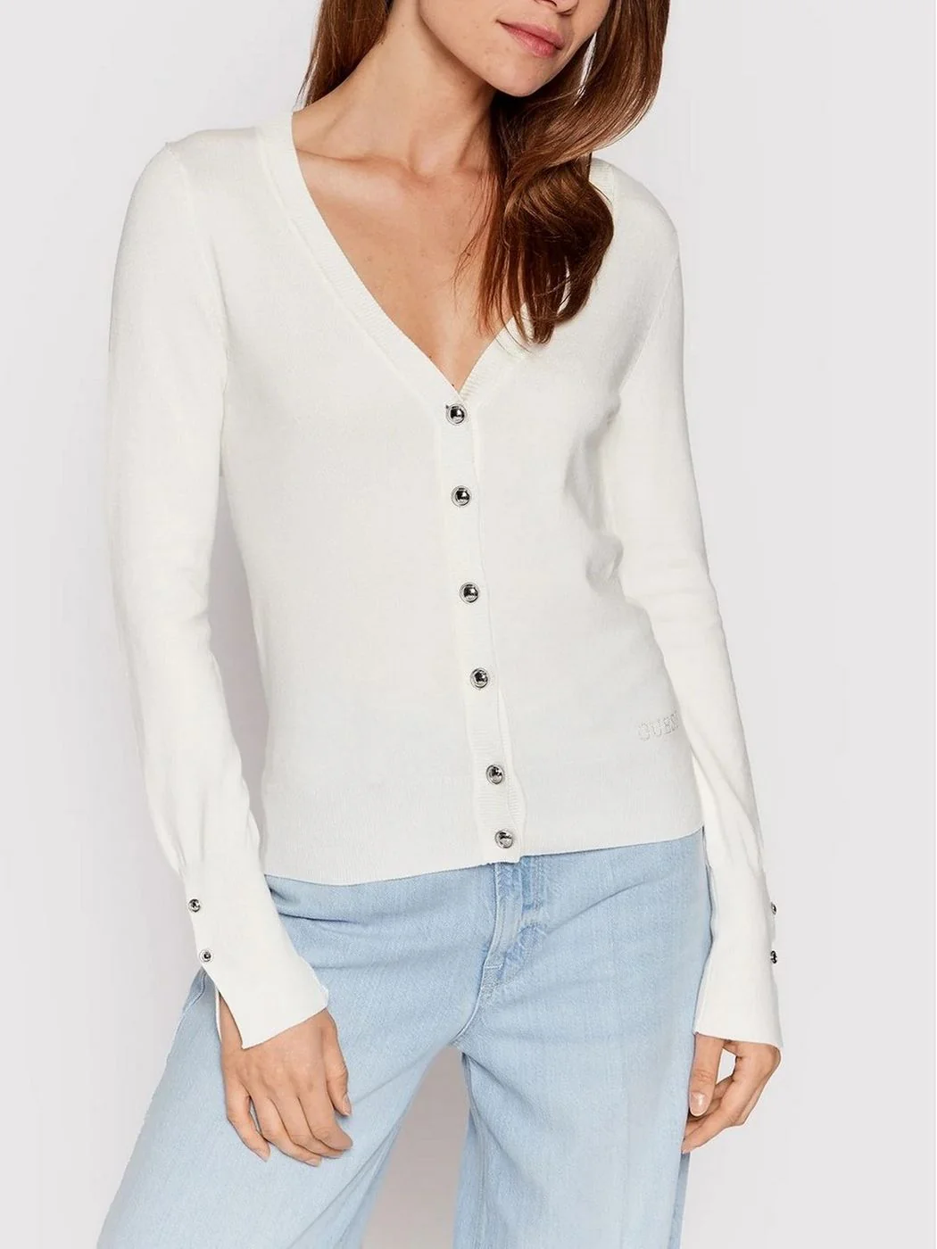 GUESS Cardigan Donna  W2YR33 Z2V62 G012 CREAM WHITE - Image 2