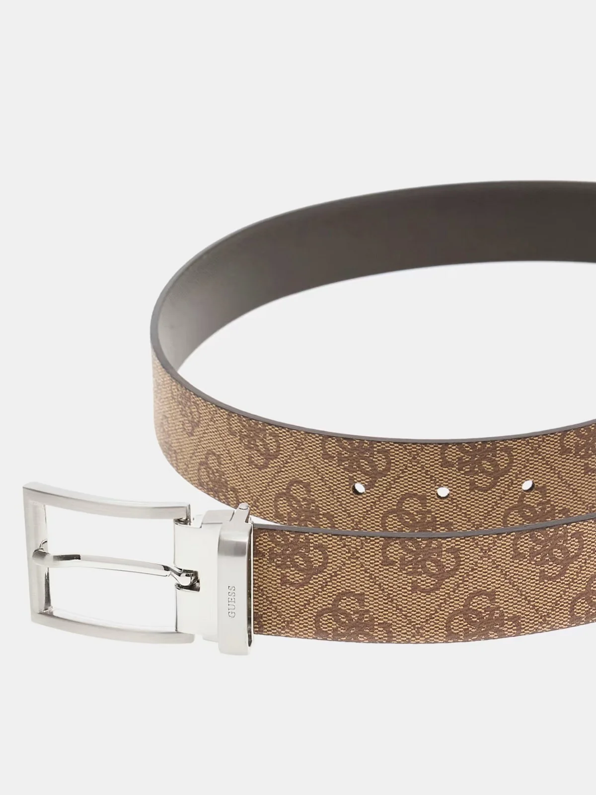 GUESS Cintura Uomo BUCAREST REV & ADJ BT H35 BMBCLO P5135 BBO BEIGE BROWN - Image 4
