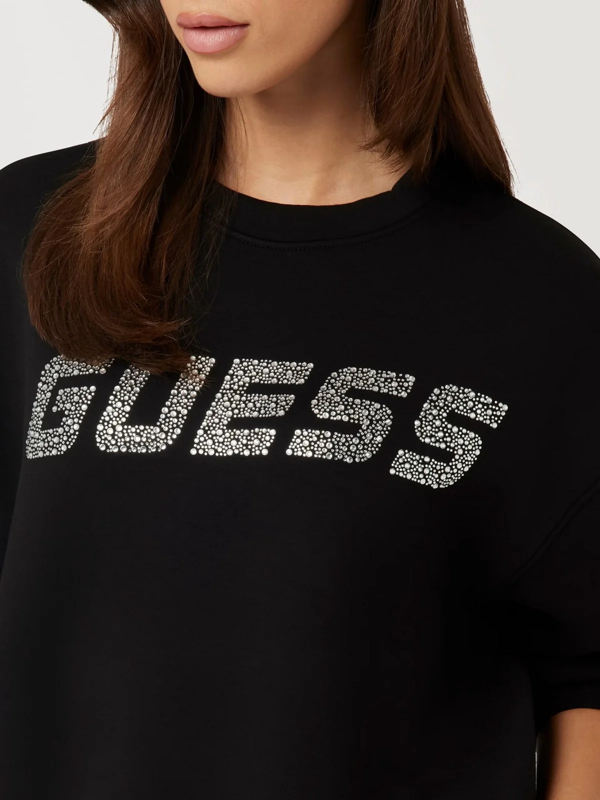 GUESS Felpa Donna CECILIA CN SWEATSHIRT V4BQ15 K7UW2 JBLK Nero - Image 4