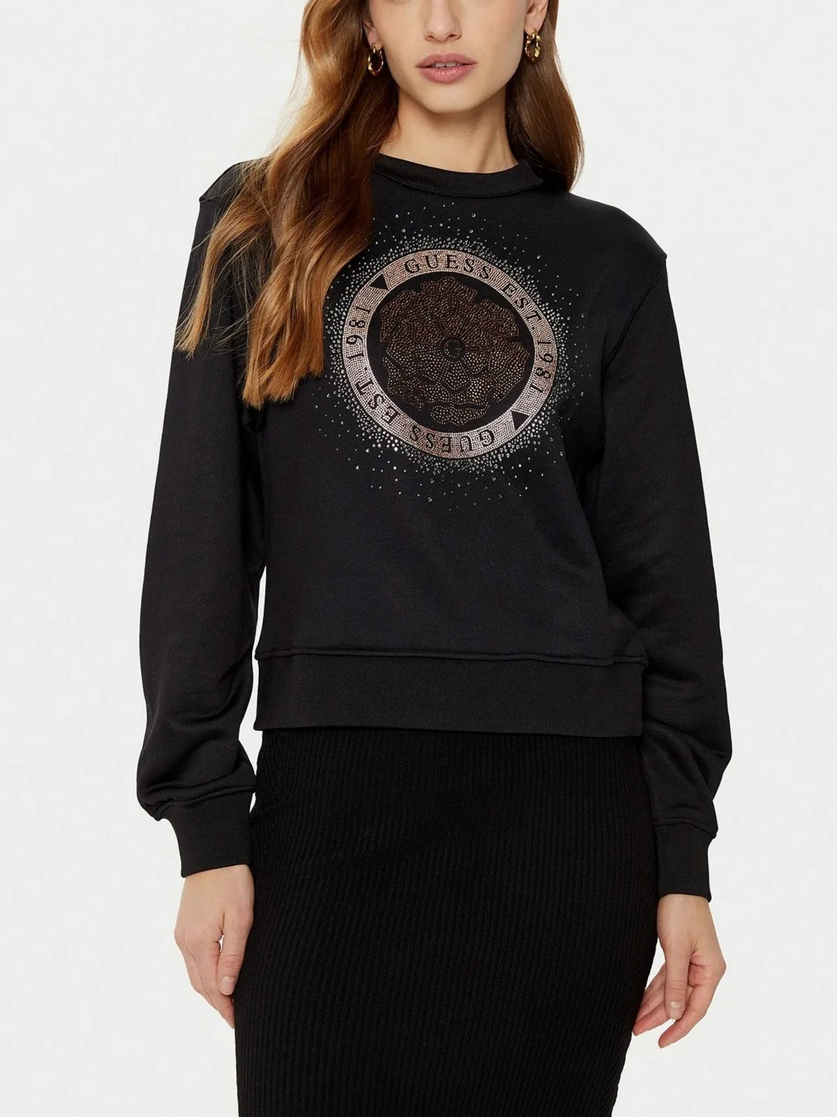 GUESS Felpa Donna CN PEONY LOGO FLEECE W5RQ05 K7EX1 JBLK Nero - Image 2