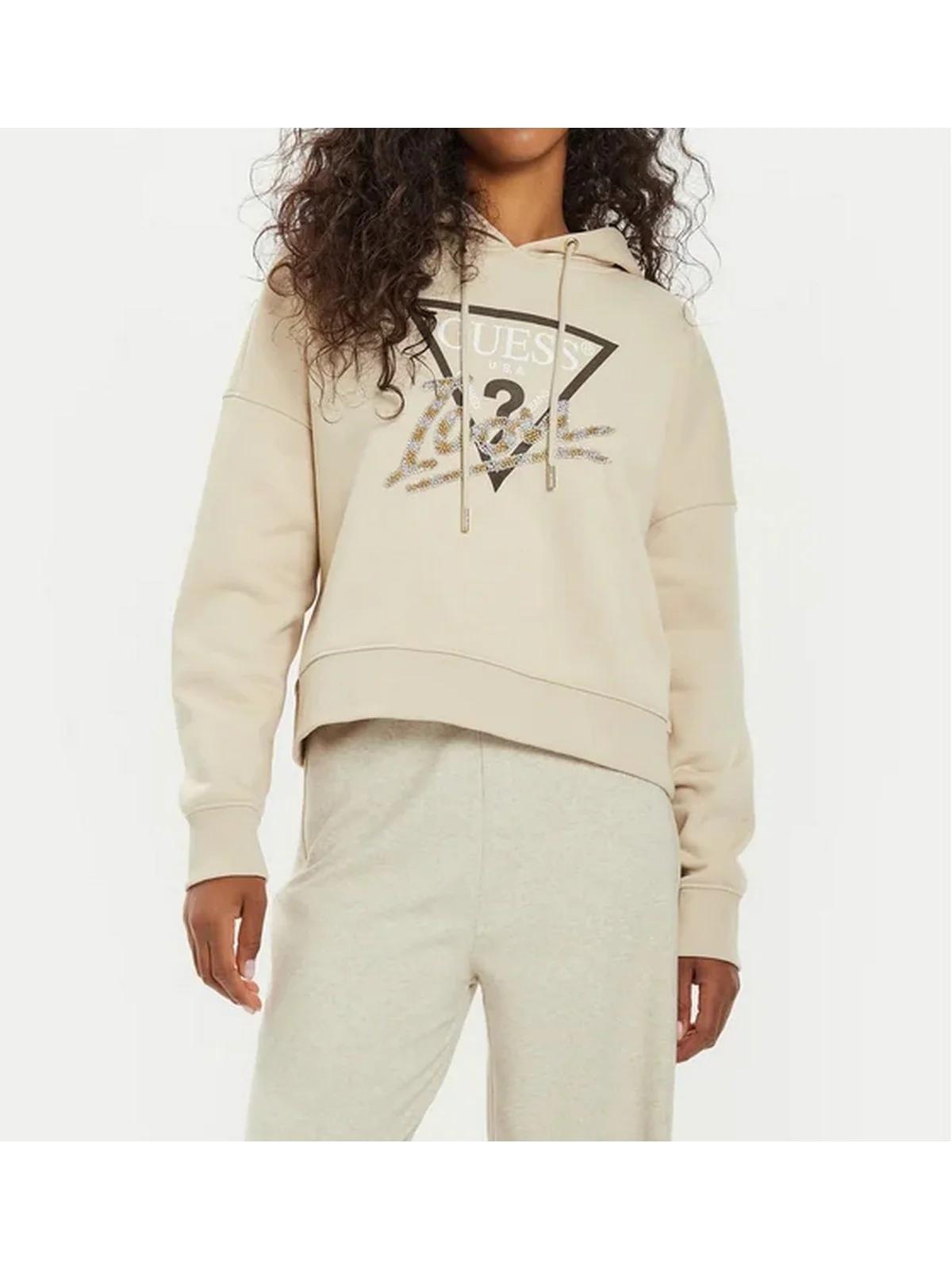 GUESS Felpa Donna HOODED ICON SWEATSHIRT W4BQ06 KB683 G1M5 Bianco - Image 2