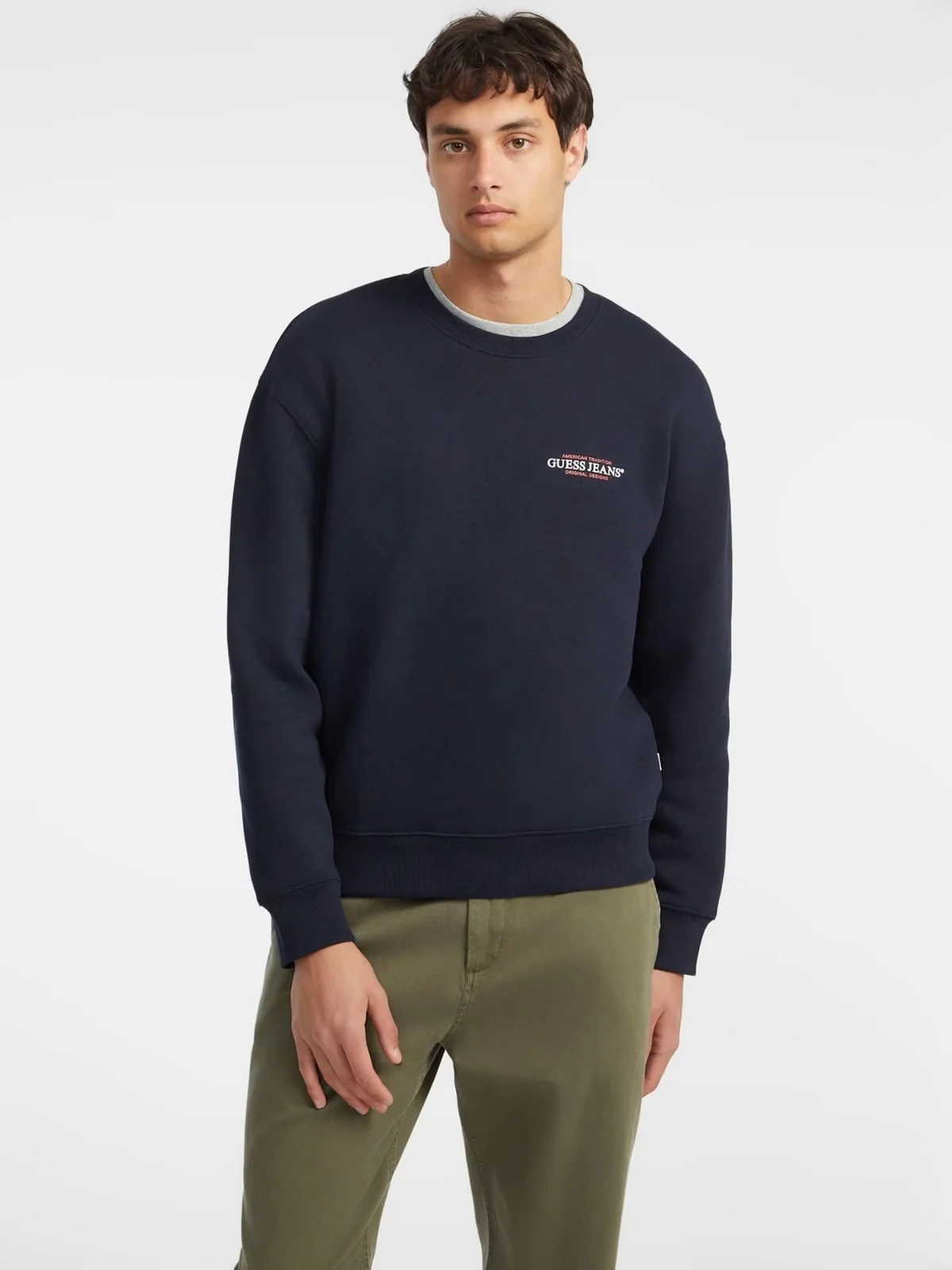 GUESS Felpa Uomo GJ CN REG AMERICAN TRAD SWEAT M4YQ17 K9V31 A71W DARING OCEAN - Image 2