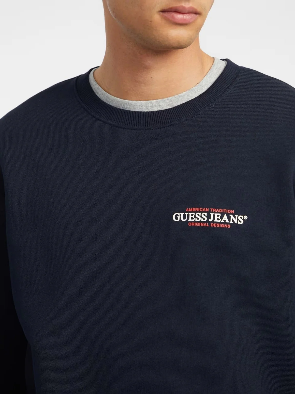 GUESS Felpa Uomo GJ CN REG AMERICAN TRAD SWEAT M4YQ17 K9V31 A71W DARING OCEAN - Image 3