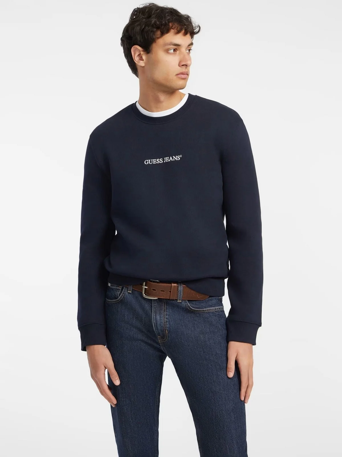 GUESS Felpa Uomo GJ CN SLIM LOGO EMB SWEAT M4YQ19 K9V31 A71W DARING OCEAN - Image 2