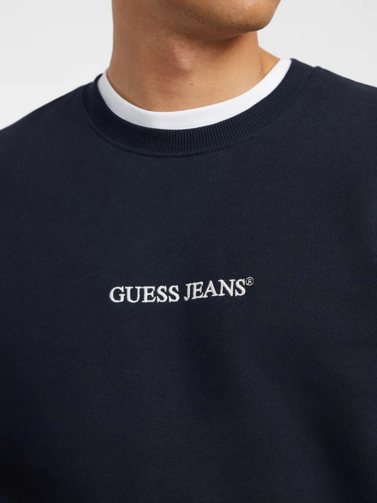 GUESS Felpa Uomo GJ CN SLIM LOGO EMB SWEAT M4YQ19 K9V31 A71W DARING OCEAN - Image 3