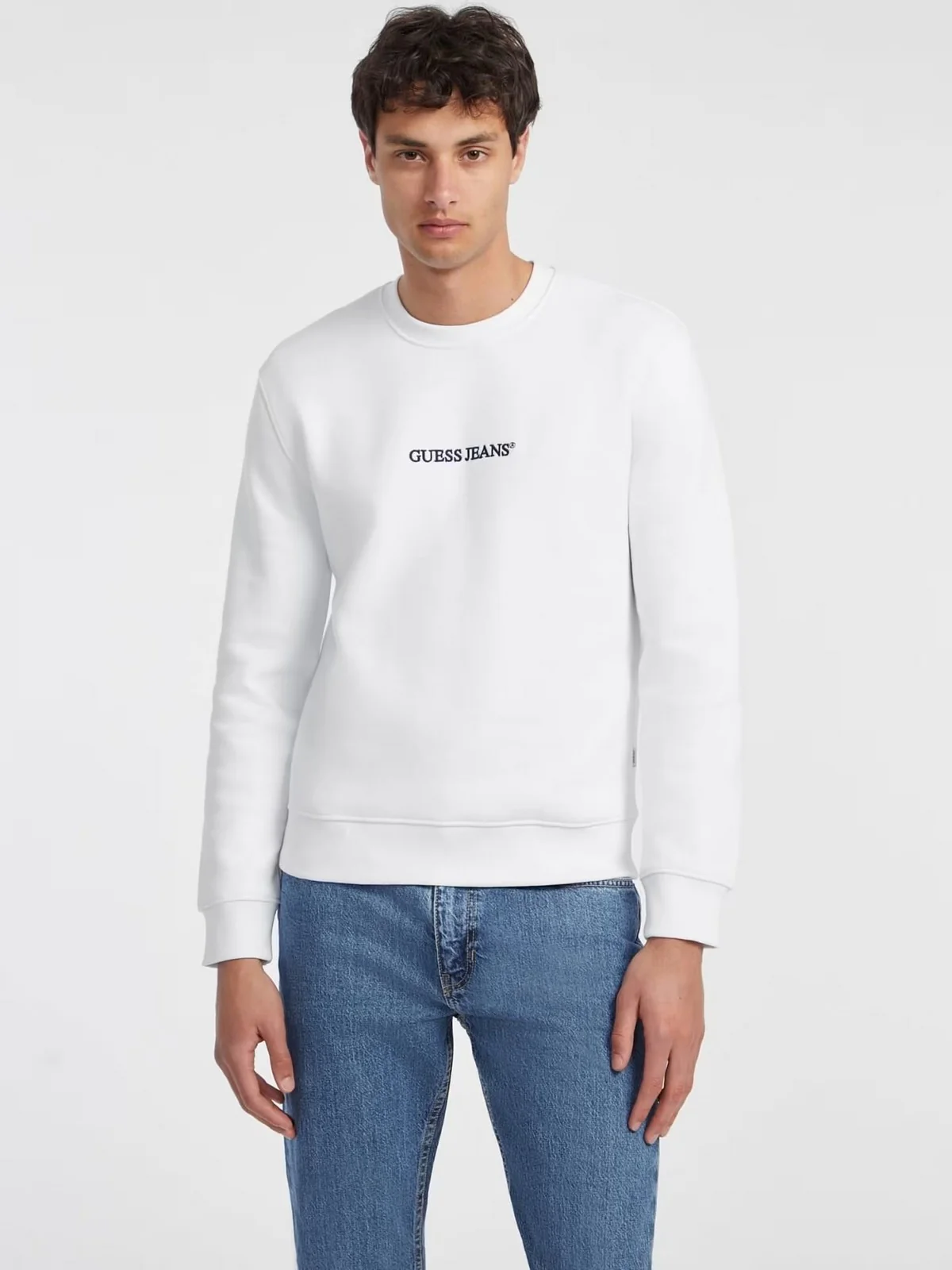 GUESS Felpa Uomo GJ CN SLIM LOGO EMB SWEAT M4YQ19 K9V31 G011 PURE WHITE - Image 2