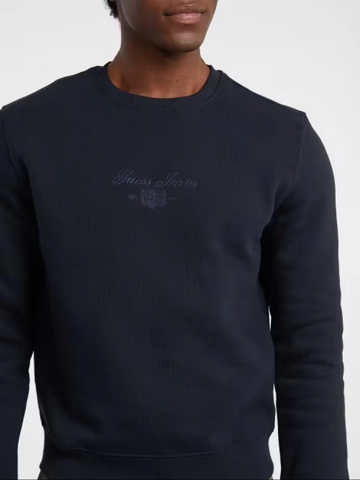GUESS Felpa Uomo GJ SLIM SCRIPT CREWNECK M5BQ35 K9V31 A71W DARING OCEAN - Image 3
