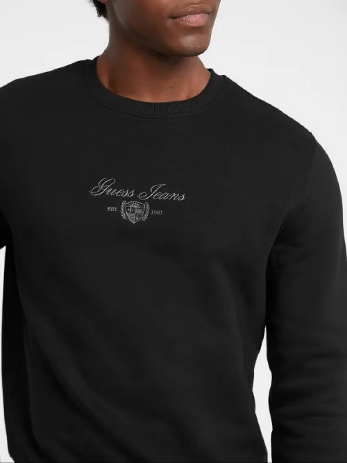 GUESS Felpa Uomo GJ SLIM SCRIPT CREWNECK M5BQ35 K9V31 JBLK Jet Black A996 - Image 2