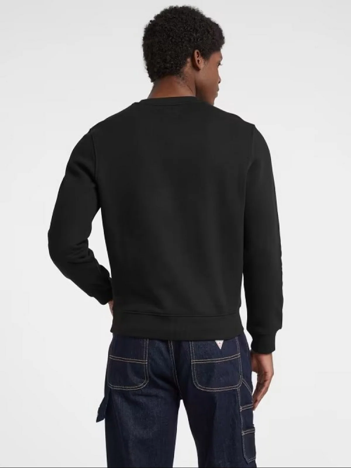 GUESS Felpa Uomo GJ SLIM SCRIPT CREWNECK M5BQ35 K9V31 JBLK Jet Black A996 - Image 3