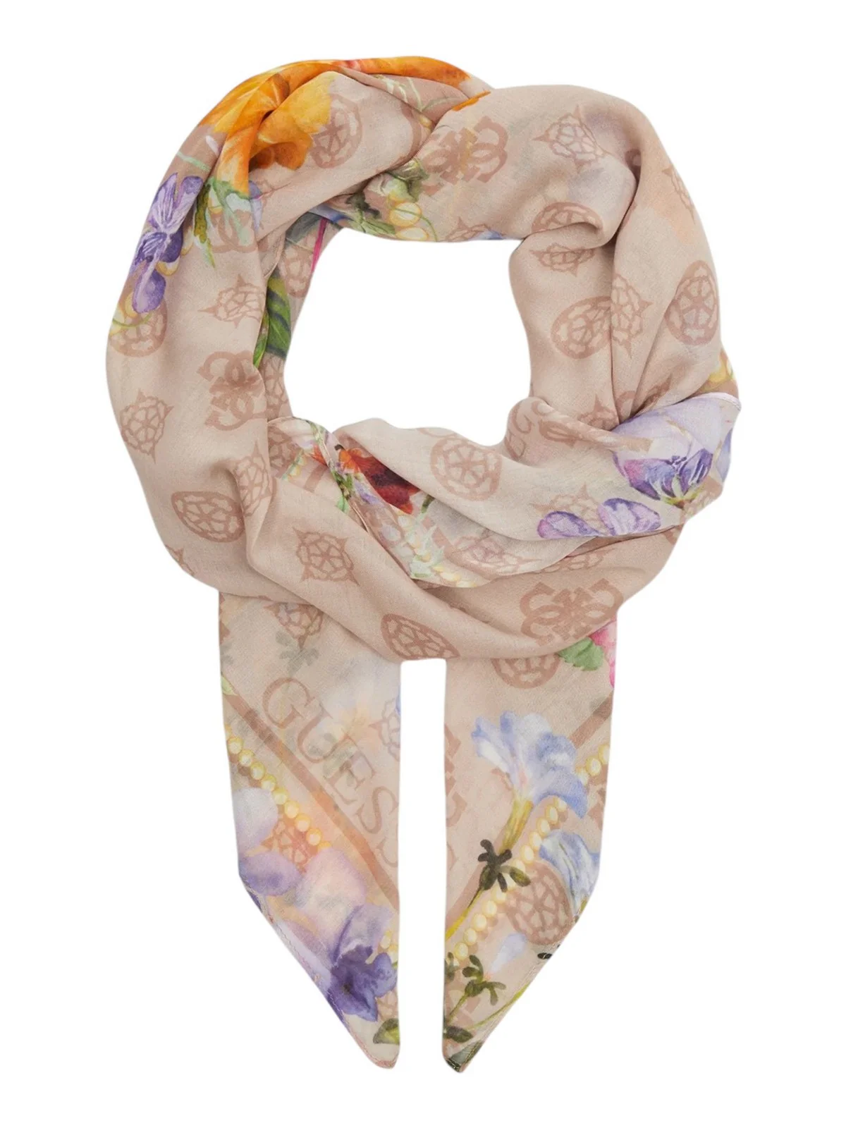 GUESS Foulard Donna Kefiah 130X130 AW9991 COT03 LTE Beige - Image 2