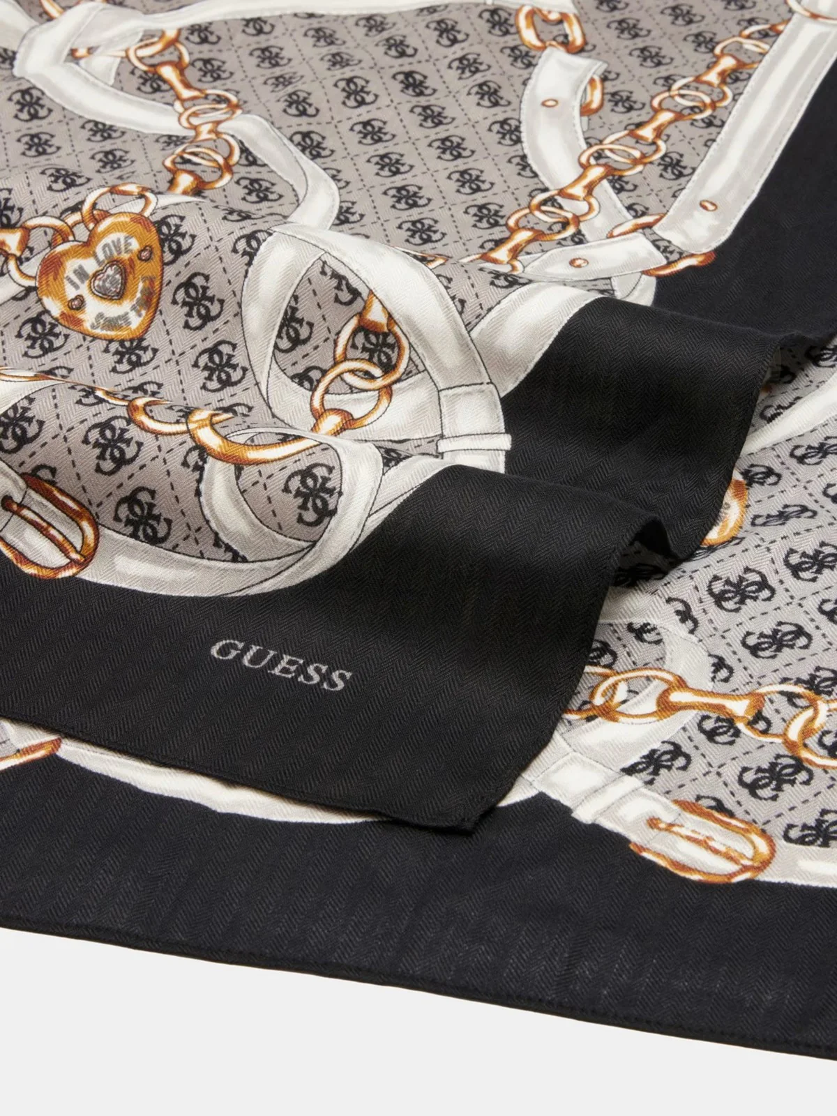GUESS Foulard Donna NOELLE PRINTED KEFIAH 130X130 AW5412 POL03 BLA BLACK - Image 2