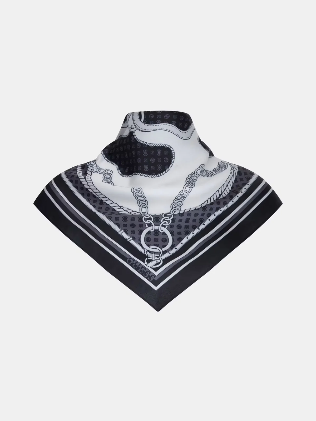 GUESS Foulard Donna PRINTED BANDANA 70 X 70 AW5489 POL03 BLA BLACK - Image 3