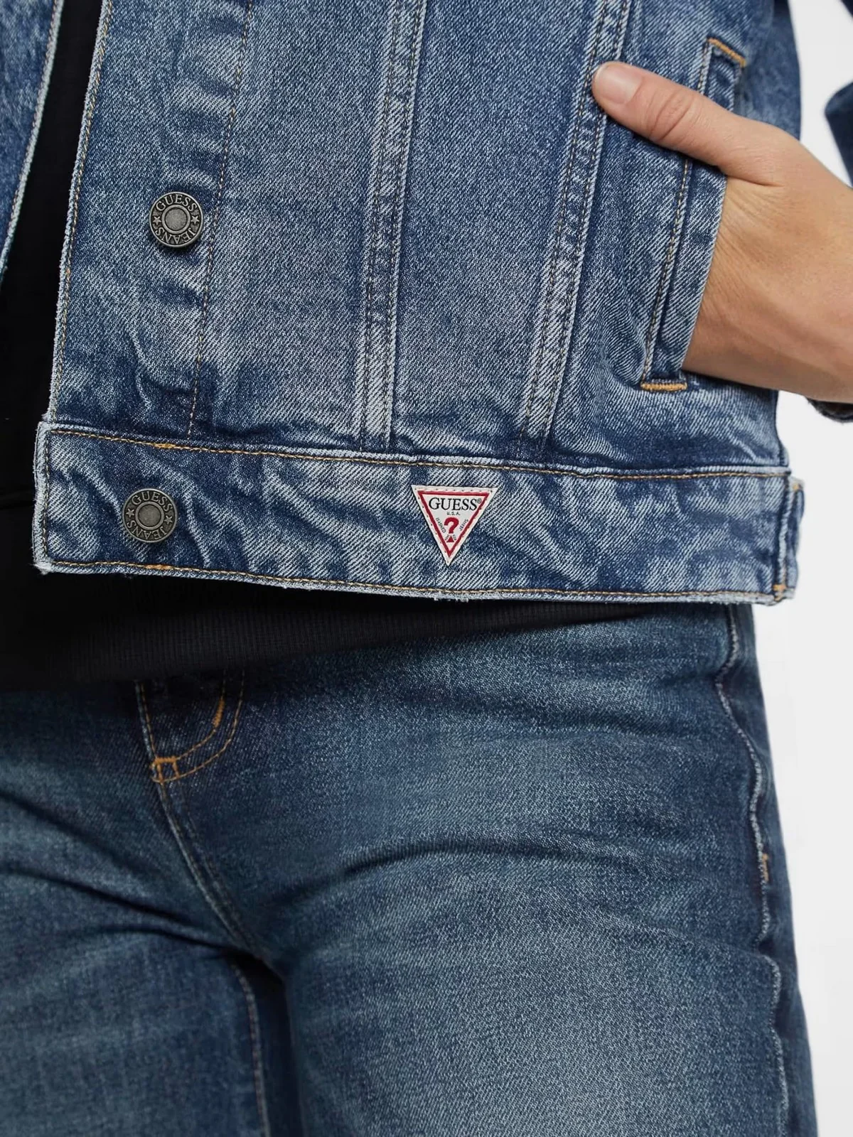 GUESS Giacca Donna GJ OVERSIZE TRUCKER JACKET W4YN56 D5CC3 M3DW Blu - Image 4