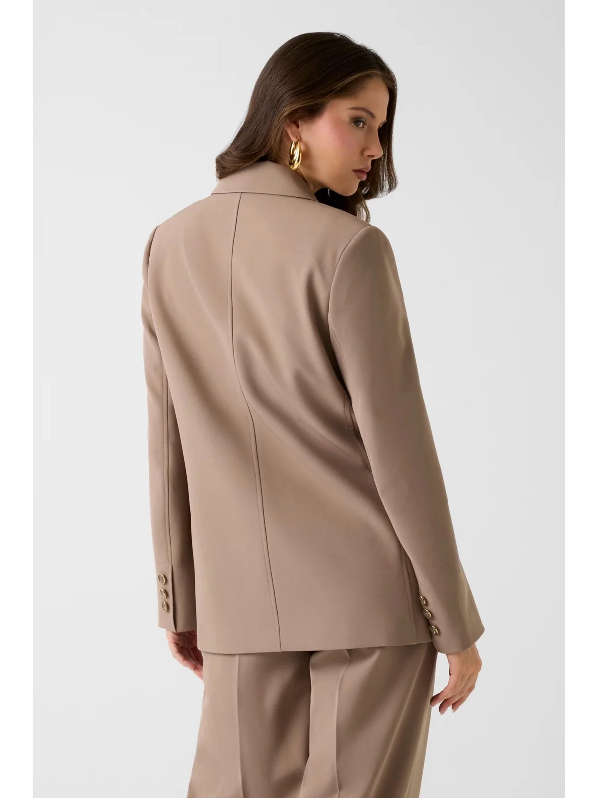 GUESS Giacca Donna NAUSICA DOUBLE BREAST BLAZER W6RN44 WH9Y2 G1EC WALNUT SHELL - Image 4