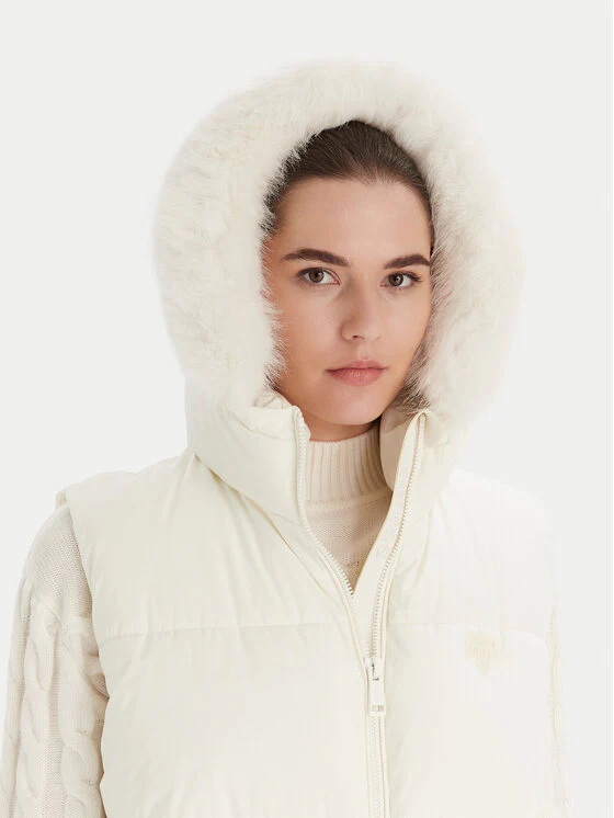 GUESS Gilet Donna KATRINA SKI HOODY VEST W5BL81 W3282 G012 CREAM WHITE - Image 2