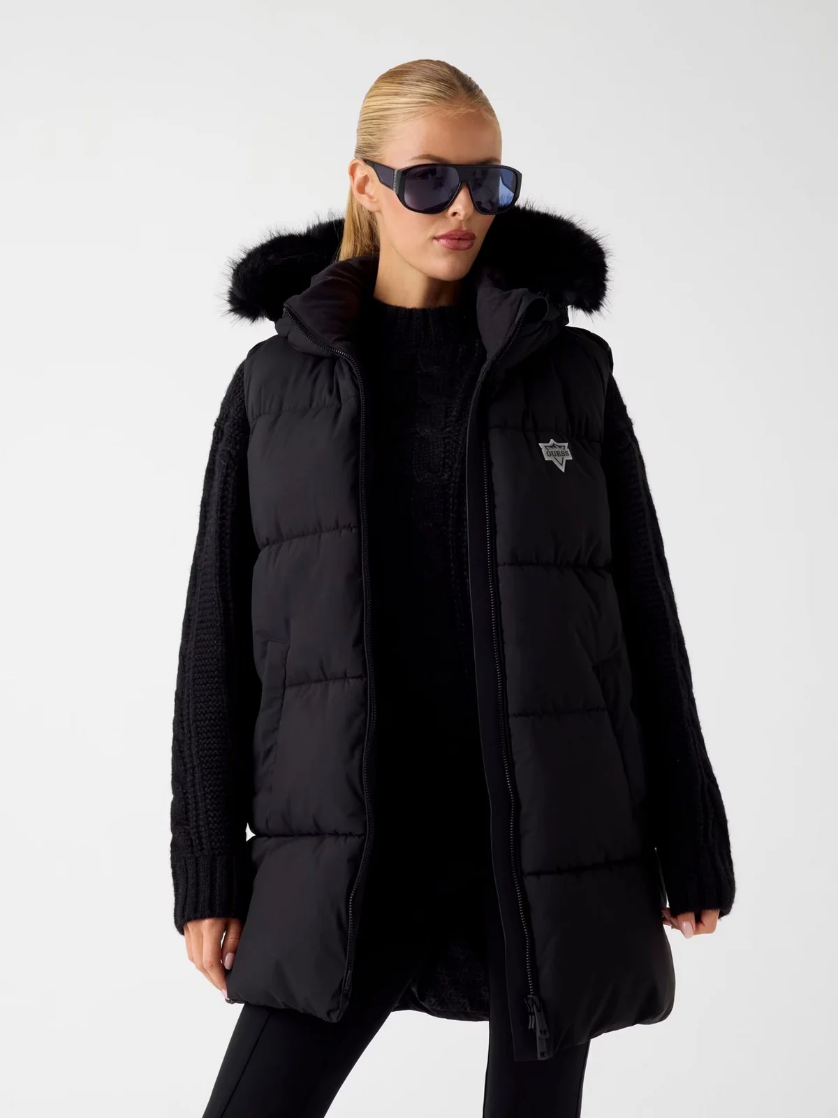 GUESS Gilet Donna KATRINA SKI HOODY VEST W5BL81 W3282 JBLK Jet Black A996 - Image 2