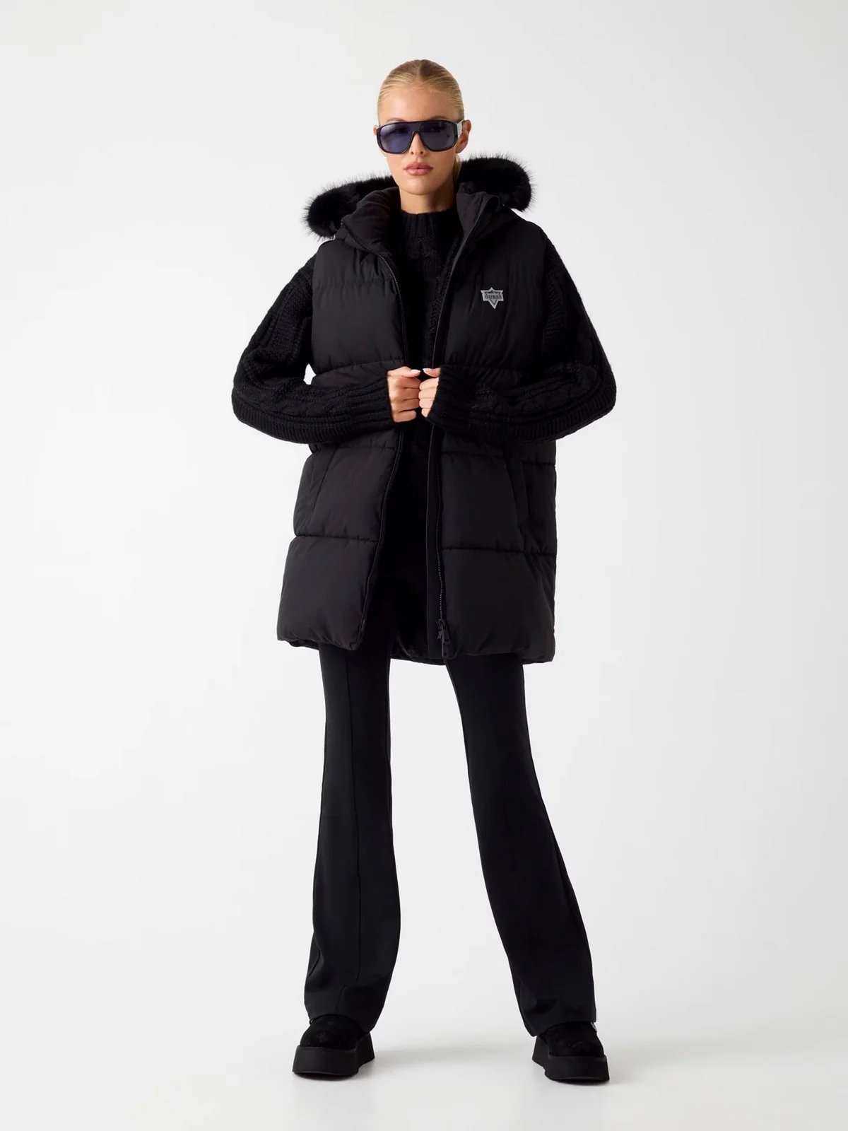 GUESS Gilet Donna KATRINA SKI HOODY VEST W5BL81 W3282 JBLK Jet Black A996 - Image 3