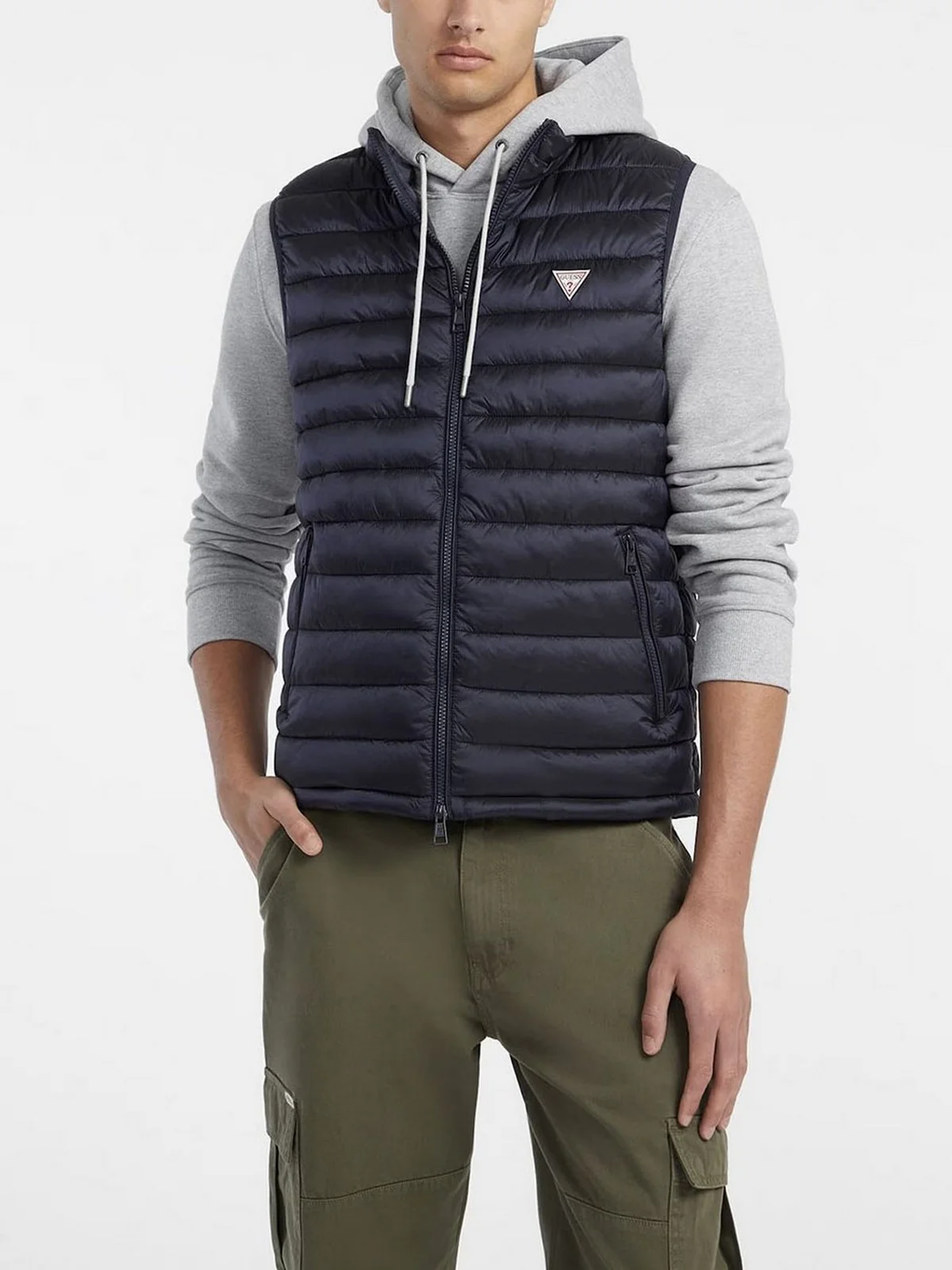 GUESS Gilet Uomo Gj Hooded Puffer Ves M4YN11 WG922 A71W Blu - Image 3