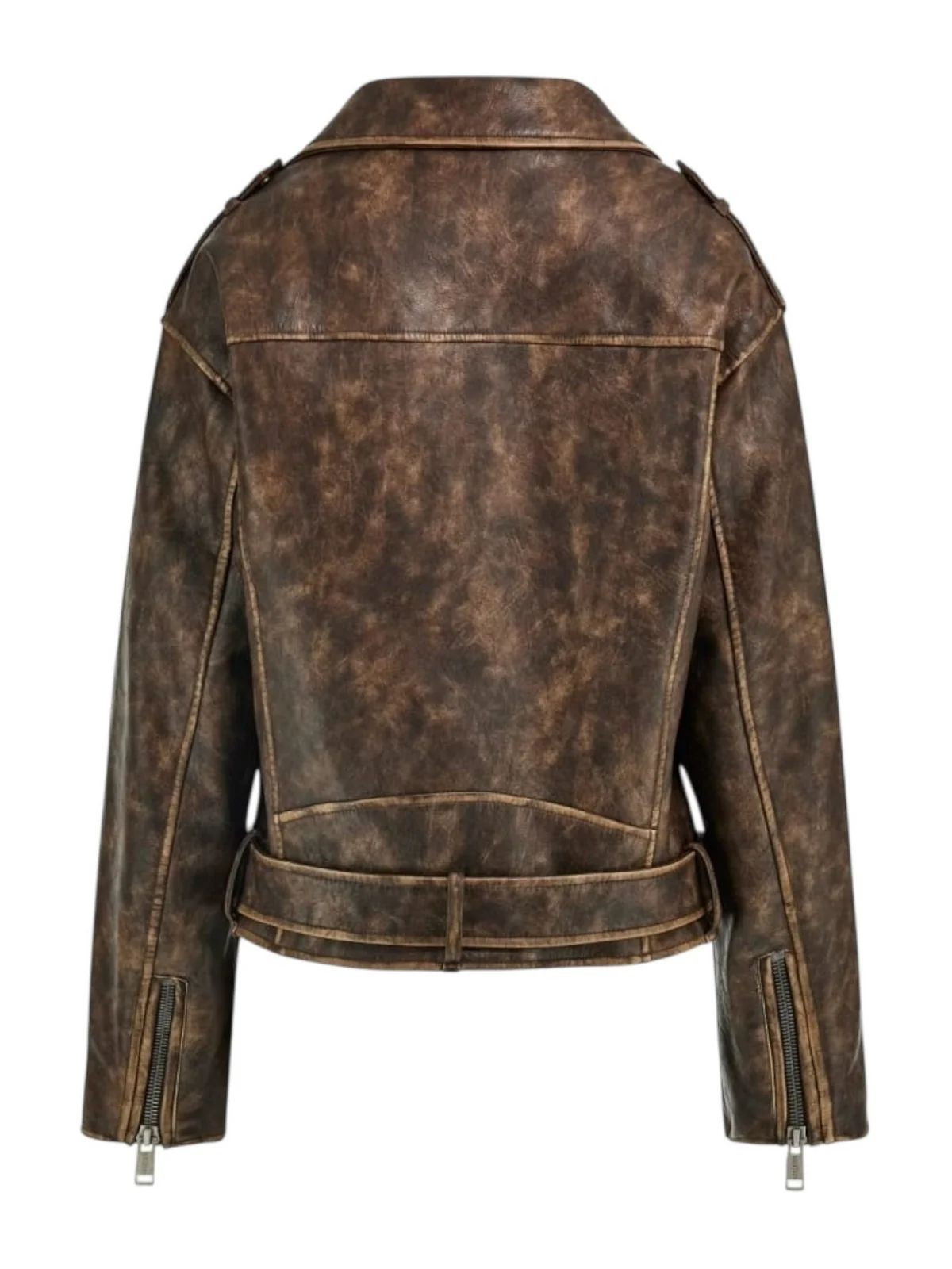 GUESS Giubbino Donna CHARLENE OVERSIZE BIKER W5YL04 WHDI0 F1GQ ESPRESSO BROWN MULTI - Image 2