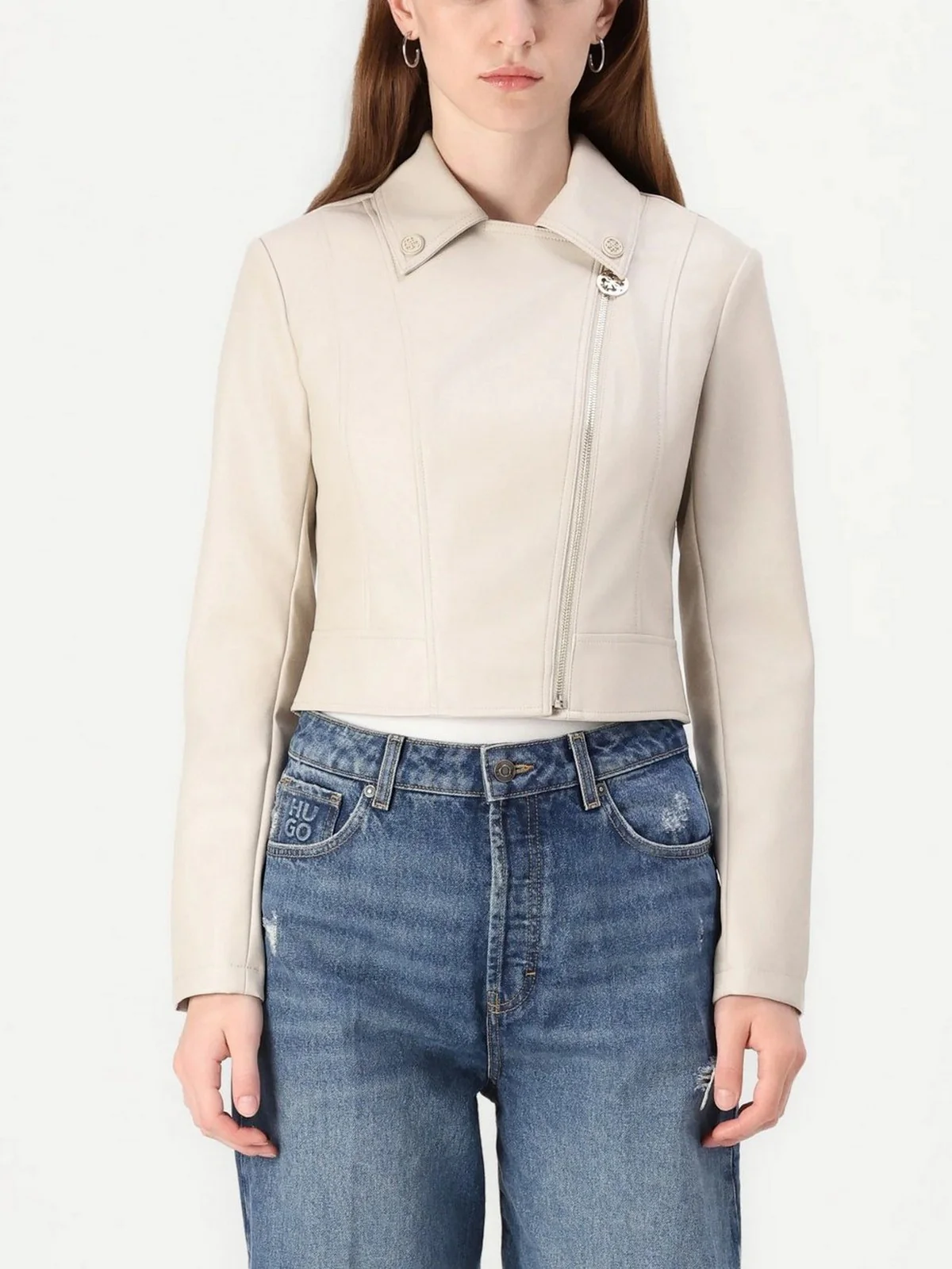 GUESS Giubbino Donna CLEMENCE PU LEATHER JACKET W5RL22 WE480 F1O8 Bianco - Image 2