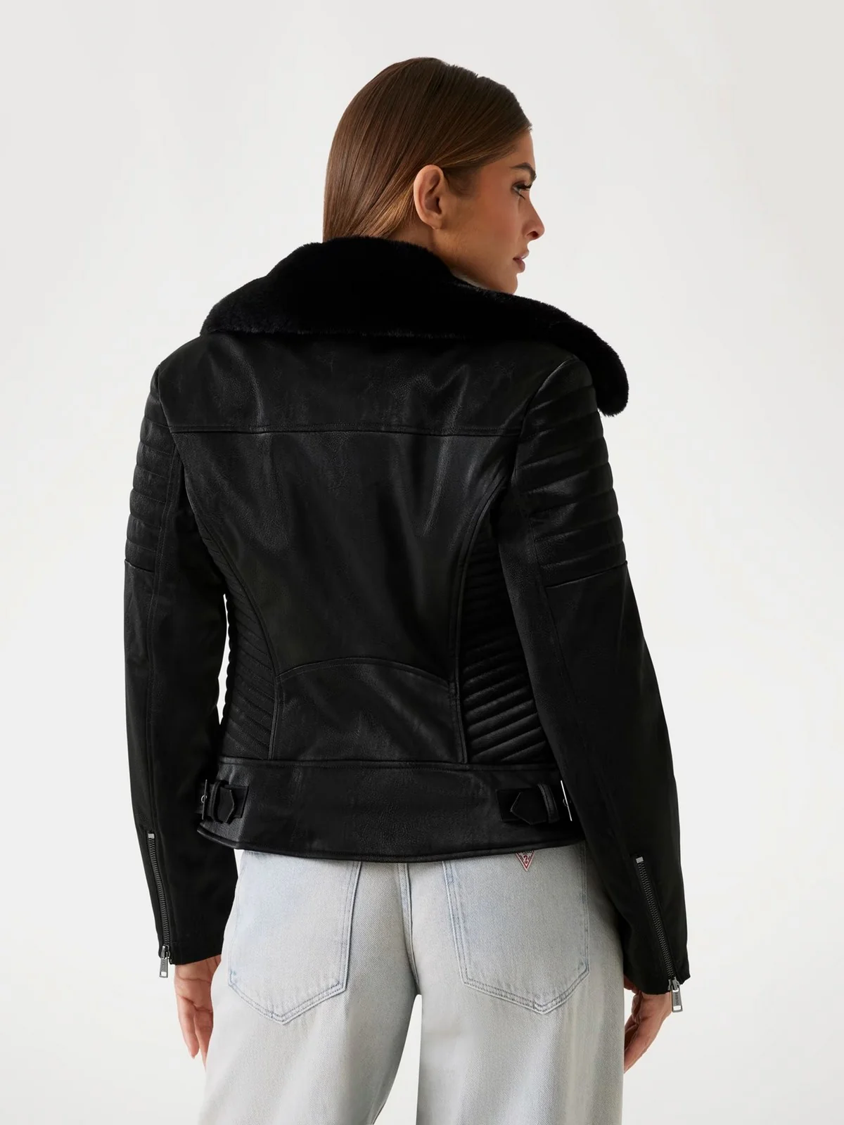 GUESS Giubbino Donna DARCEY BIKER JACKET W5BL35 W2820 JBLK Jet Black A996 - Image 4