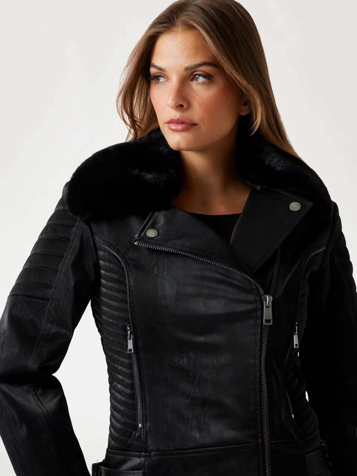 GUESS Giubbino Donna DARCEY BIKER JACKET W5BL35 W2820 JBLK Jet Black A996 - Image 5