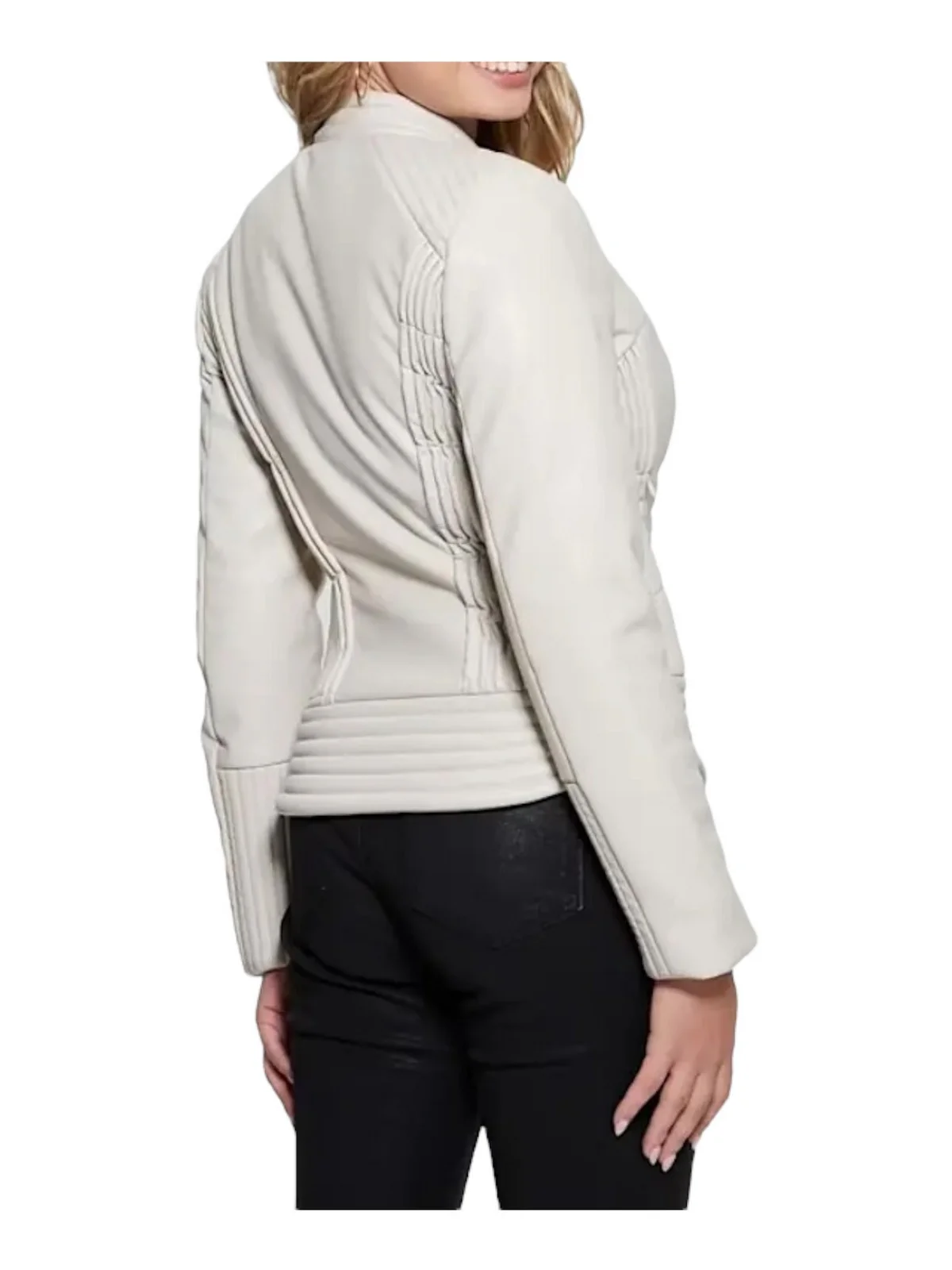 GUESS Giubbino Donna Lea Corset Pu Jacket W4RL12 WFWT0 G1F7 Bianco - Image 4
