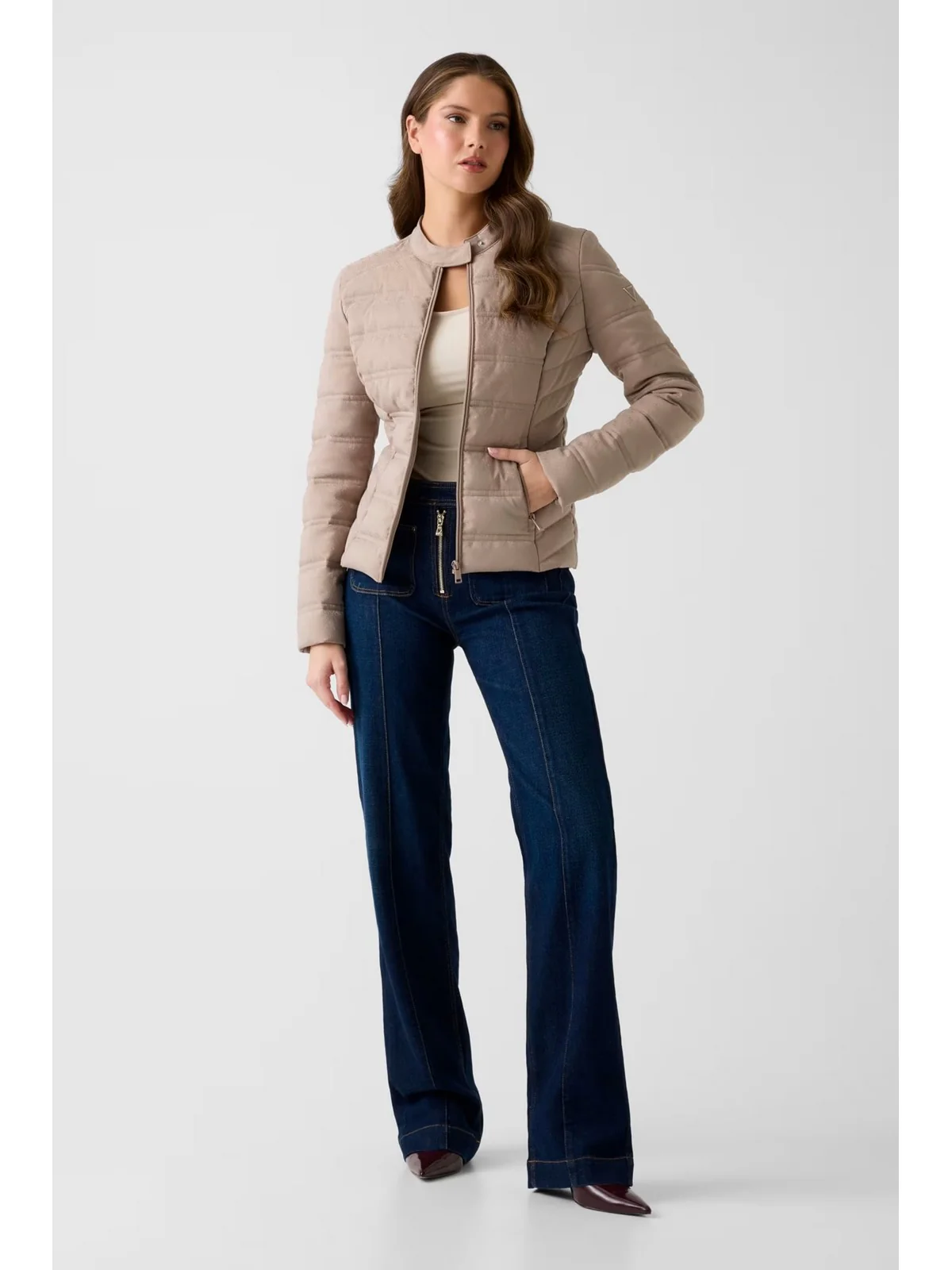 GUESS Giubbino Donna New Vona Logo Jacket W6RL02 WJ492 A10L SUMMER CLAY - Image 3