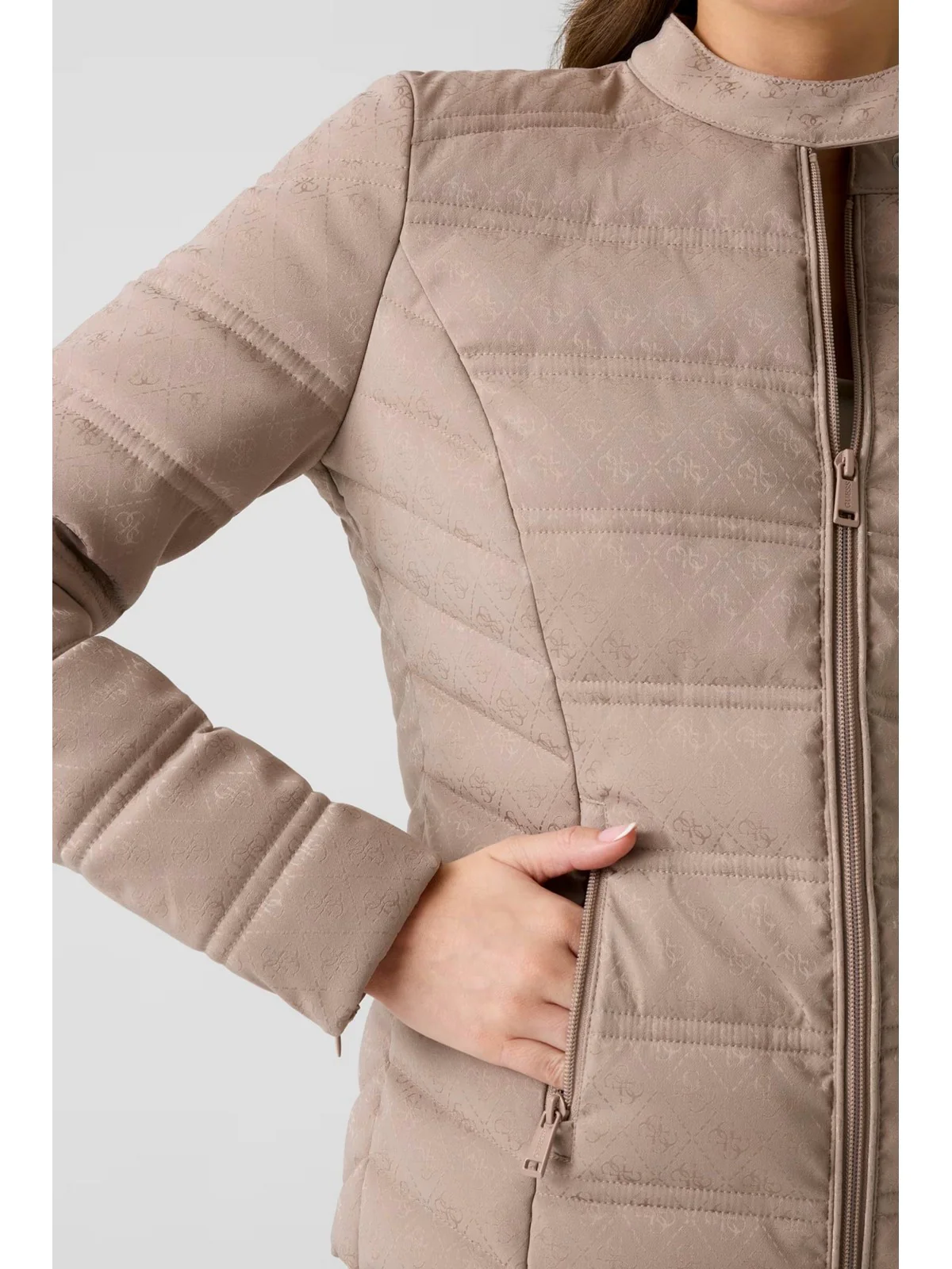 GUESS Giubbino Donna New Vona Logo Jacket W6RL02 WJ492 A10L SUMMER CLAY - Image 5